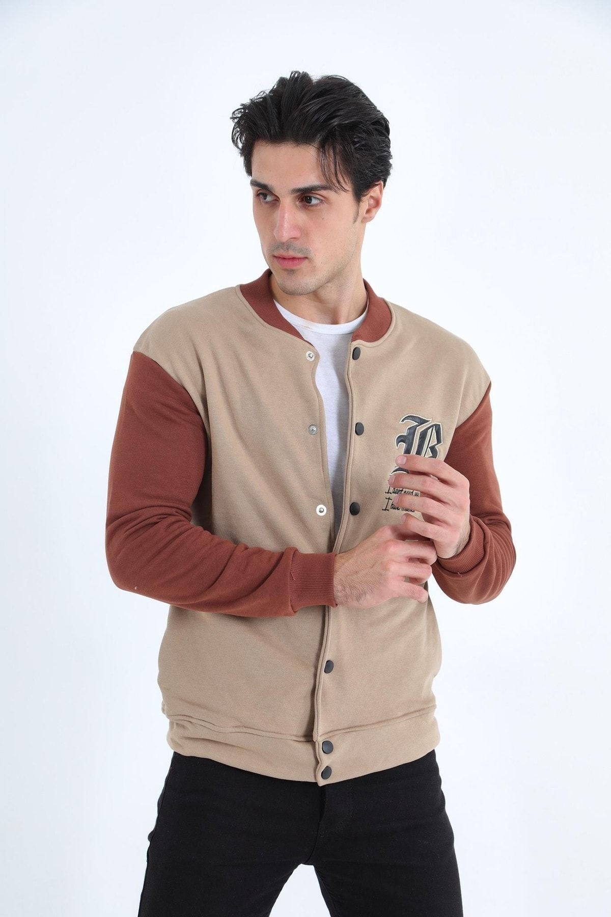 Erkek Mevsimlik Rahat Ve Şık Bej Kolej Ceket