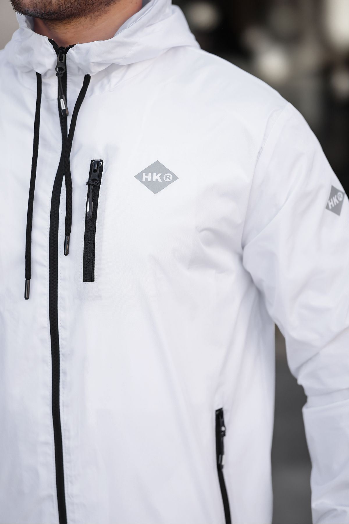 Erkek Içi Astarlı Suya Dayanıklı Kapüşonlu Cepli Yağmurluk