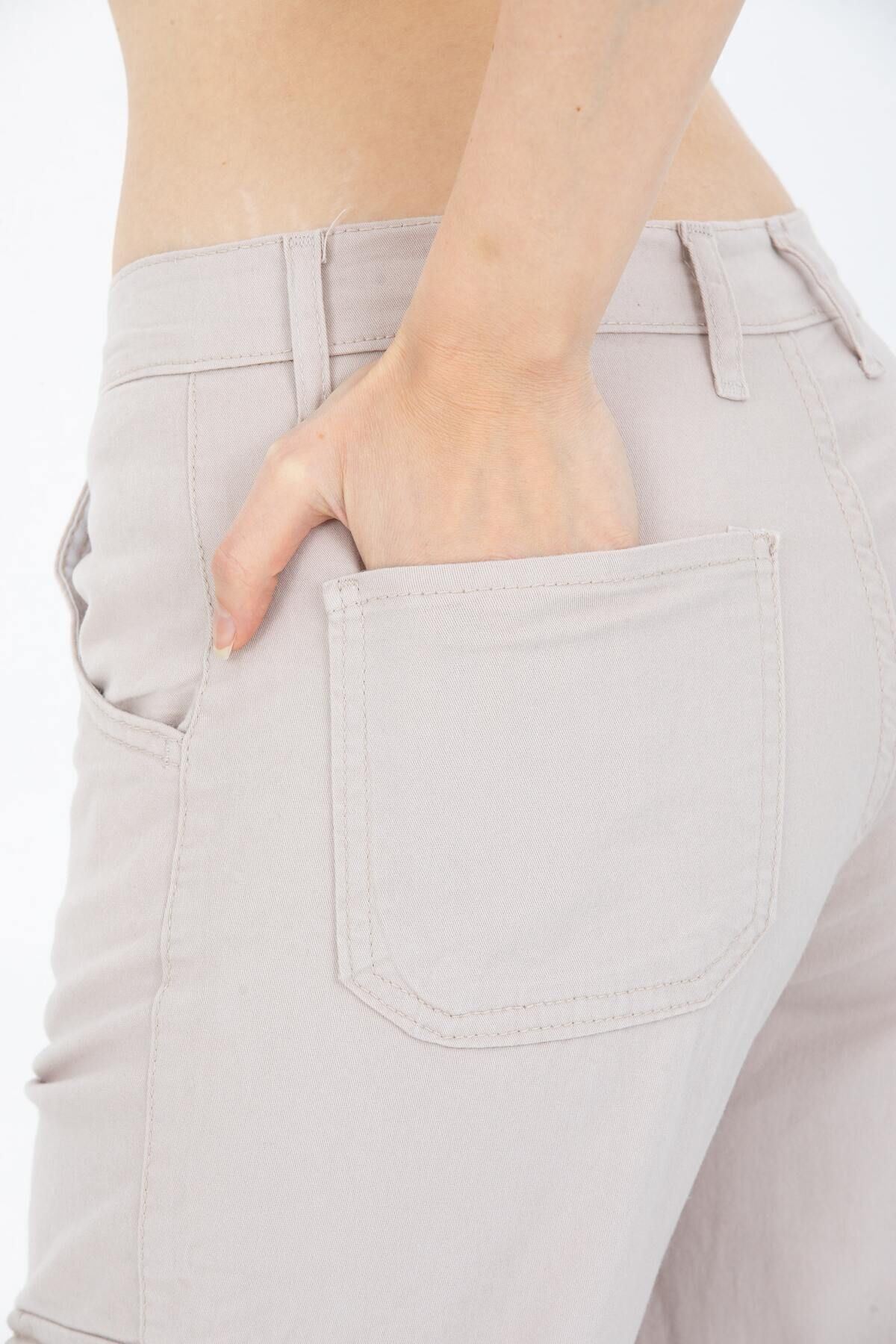 Kadın Jogger Rahat Kalıp Paça Lastikli Gabardin Pantolon