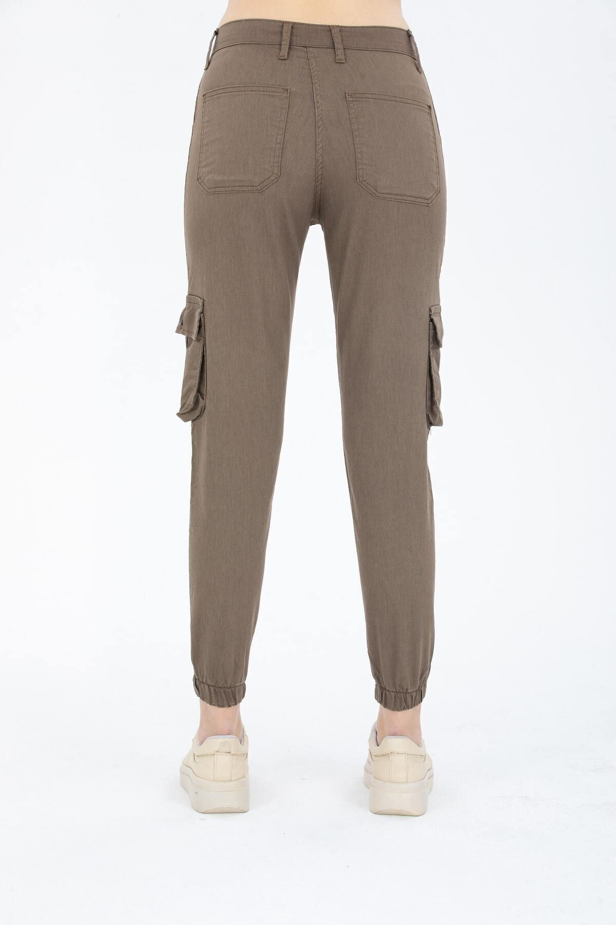 Kadın Jogger Rahat Kalıp Paça Lastikli Gabardin Pantolon