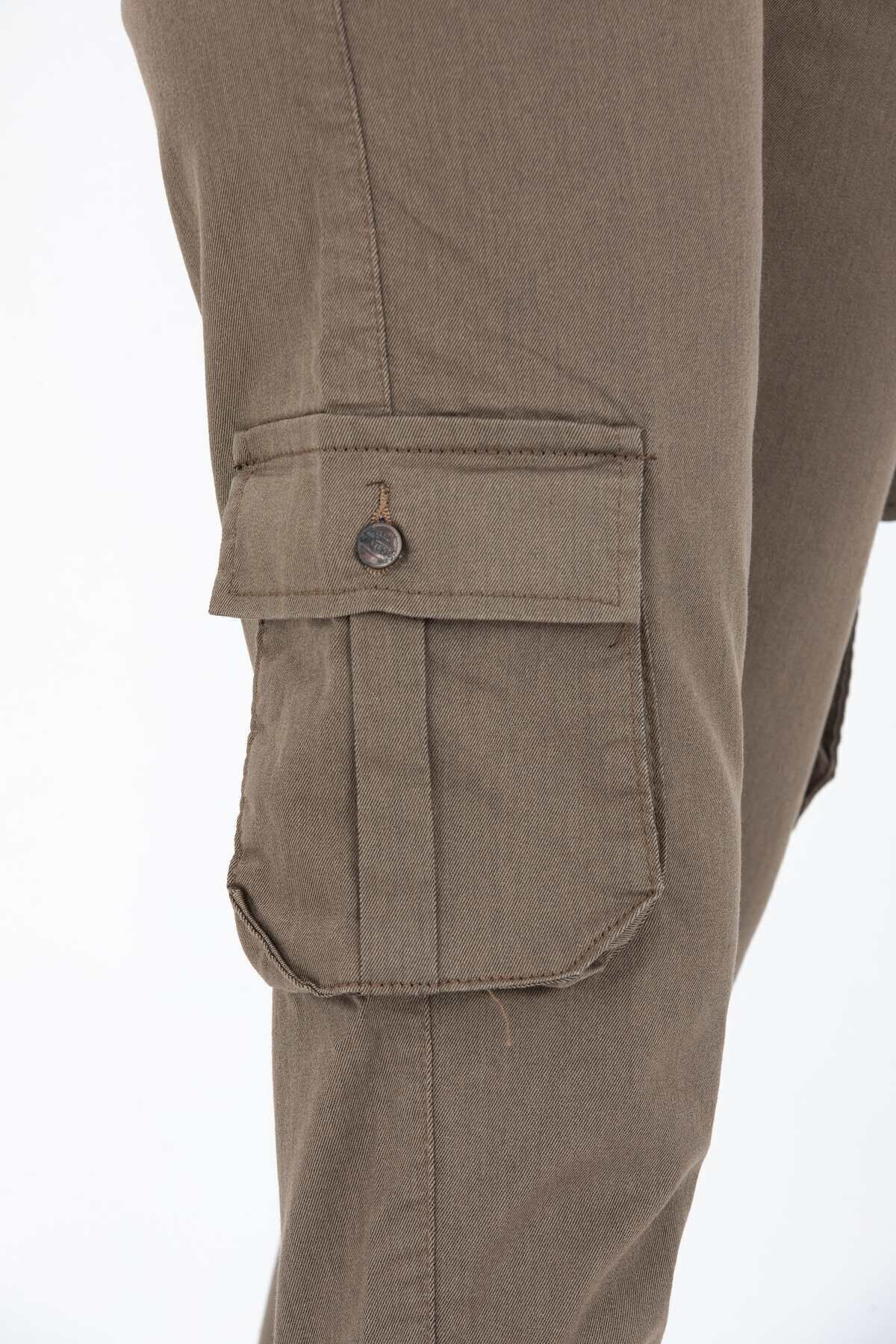 Kadın Jogger Paça Lastikli Kargo Cepli Gabardin Kadın Pantolon