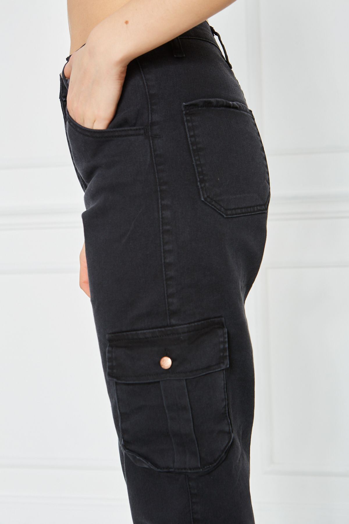 Kadın Jogger Rahat Kalıp Paça Lastikli Gabardin Pantolon