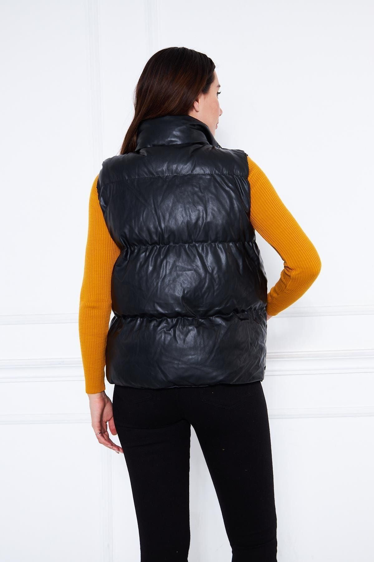 Kadın Şişme Deri Yelek