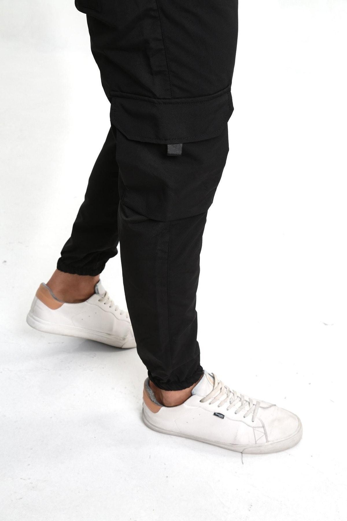 Erkek Paraşüt Kumaş Tarz Cepli Paça Ve Bel Lastikli Jogger Spor Pantolon