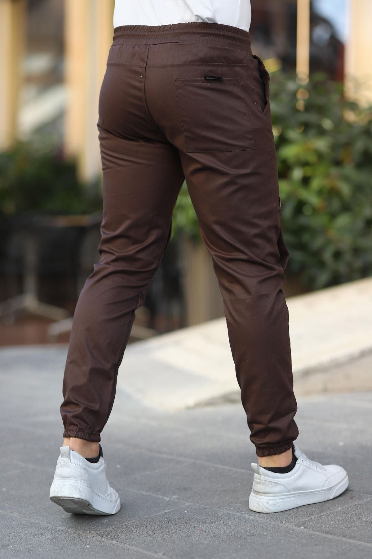 Erkek Paraşüt Kumaş Tarz Cepli Paça Ve Bel Lastikli Jogger Spor Pantolon