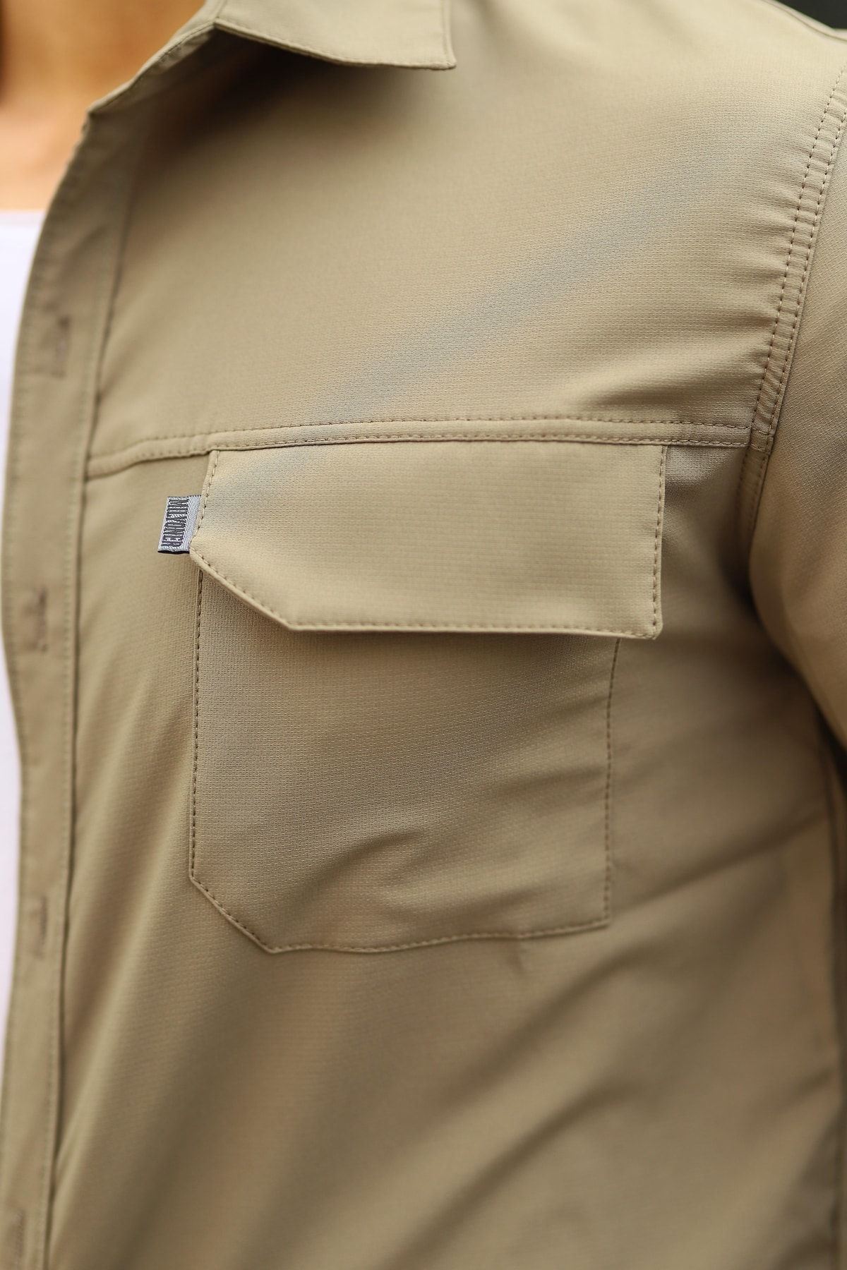 Erkek Paraşüt Kumaş Rahat Kalıp Gömlek