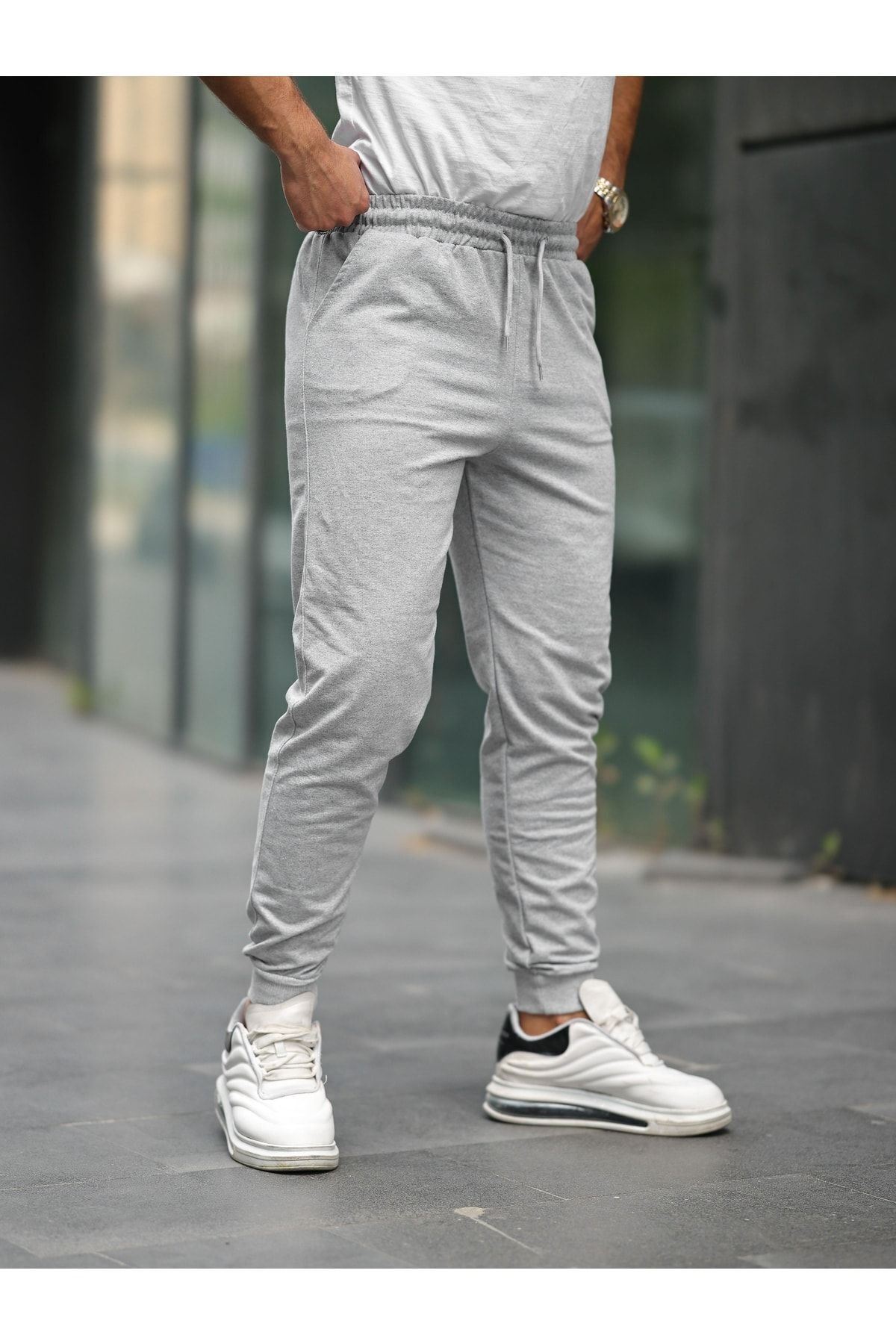 Unisex Antrasit Paça Lastikli Eşofman