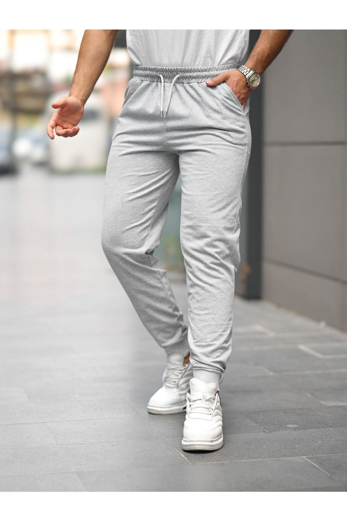 Unisex Antrasit Paça Lastikli Eşofman