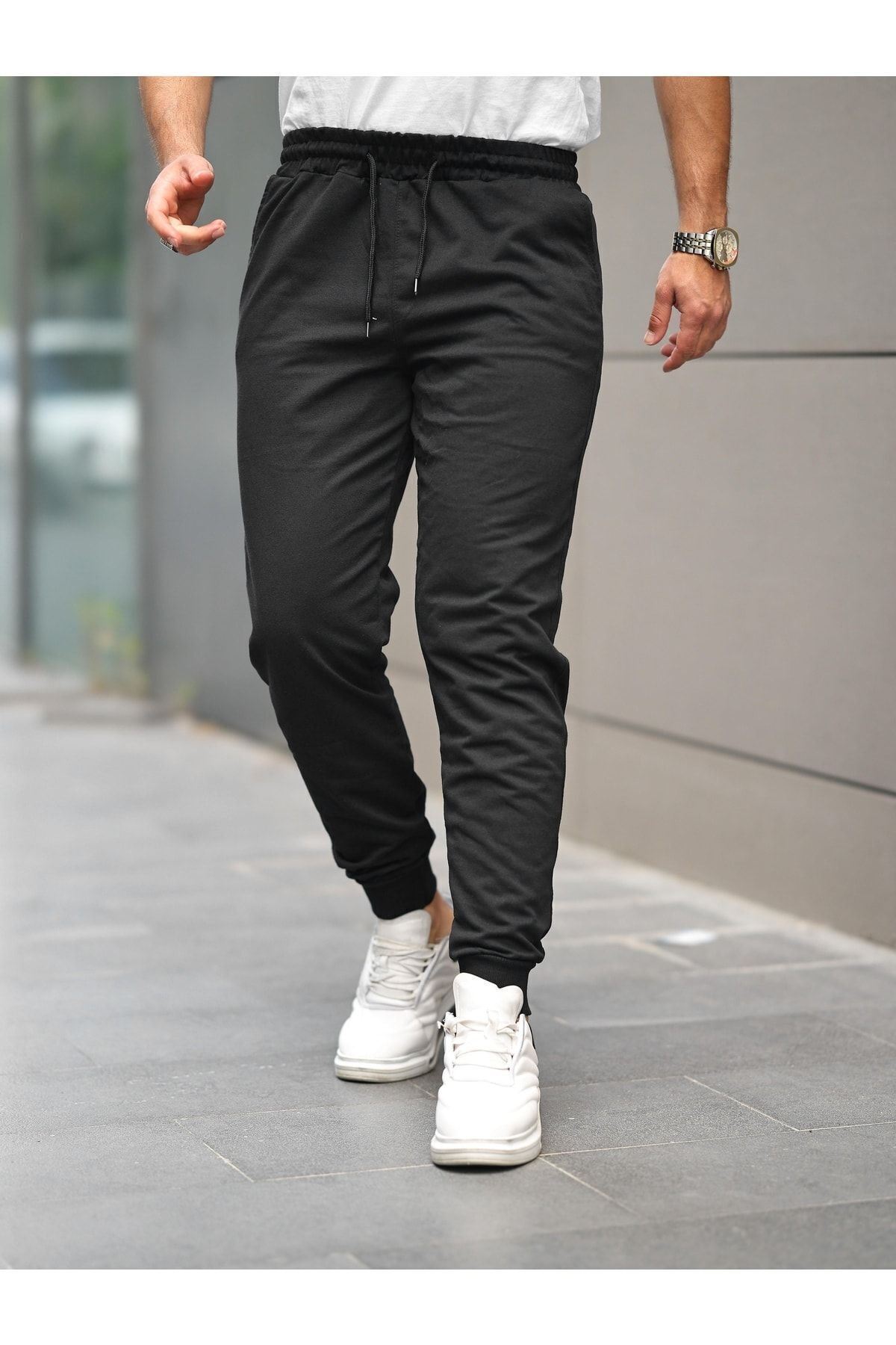 Unisex Antrasit Paça Lastikli Eşofman