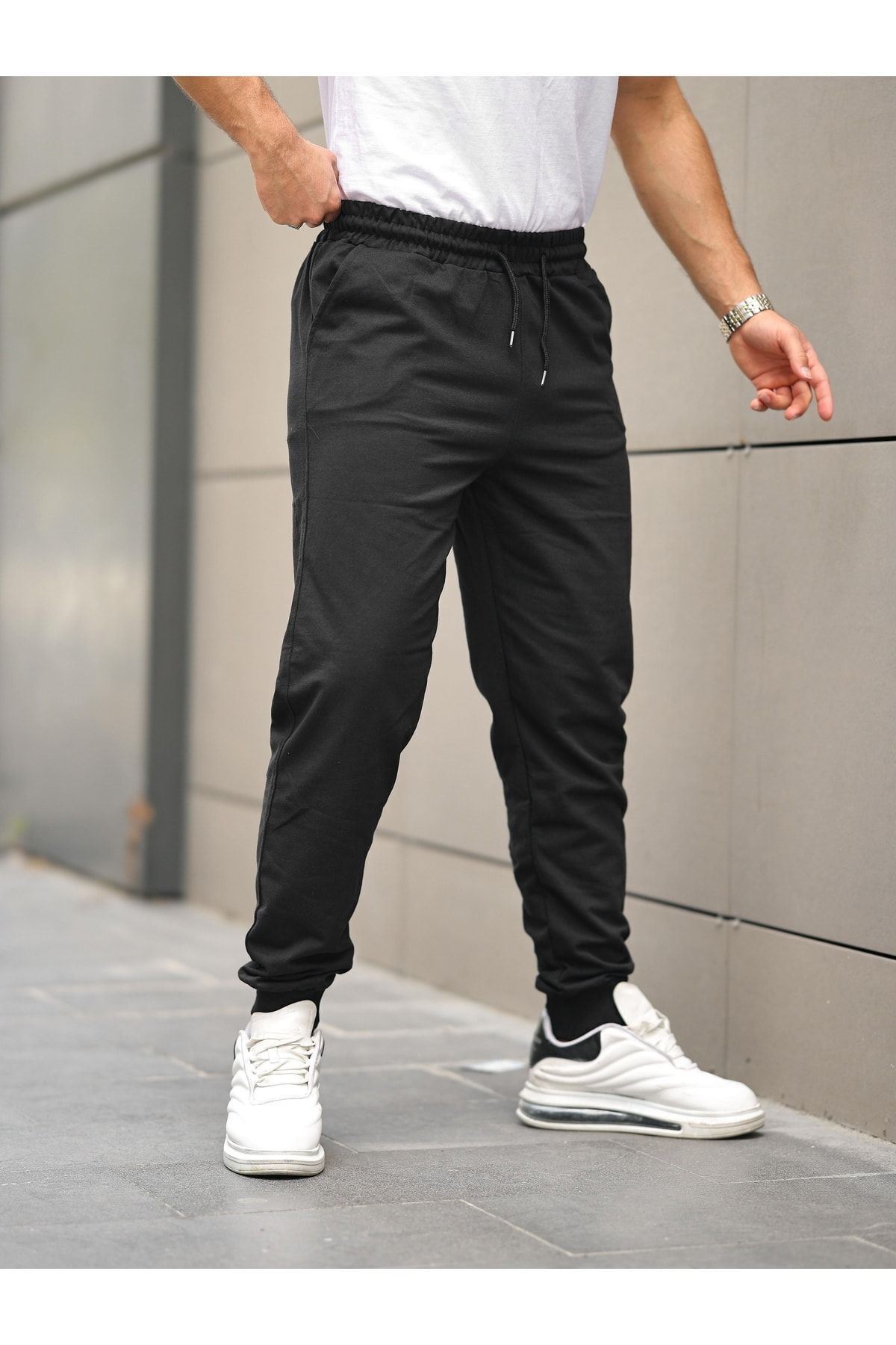 Unisex Antrasit Paça Lastikli Eşofman