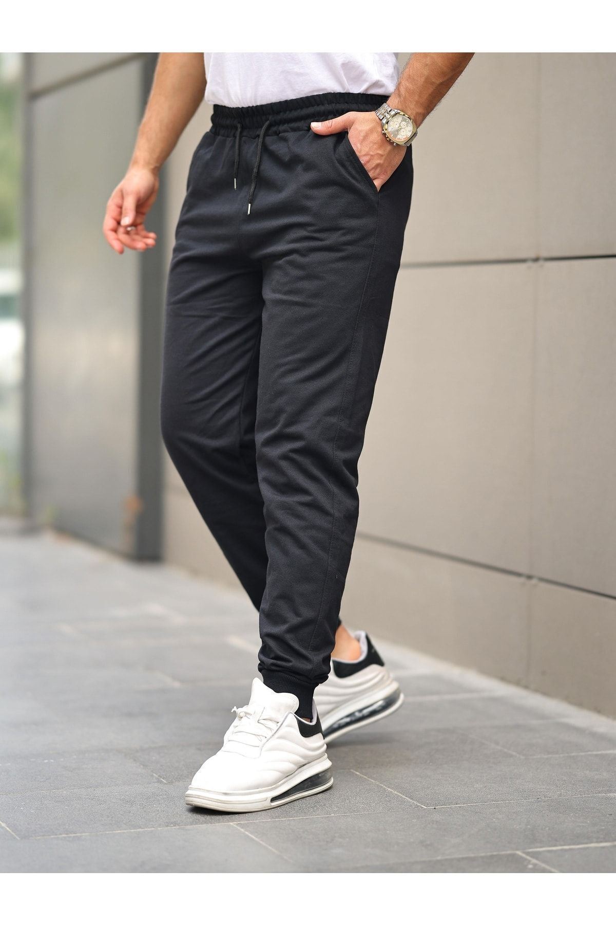 Unisex Antrasit Paça Lastikli Eşofman