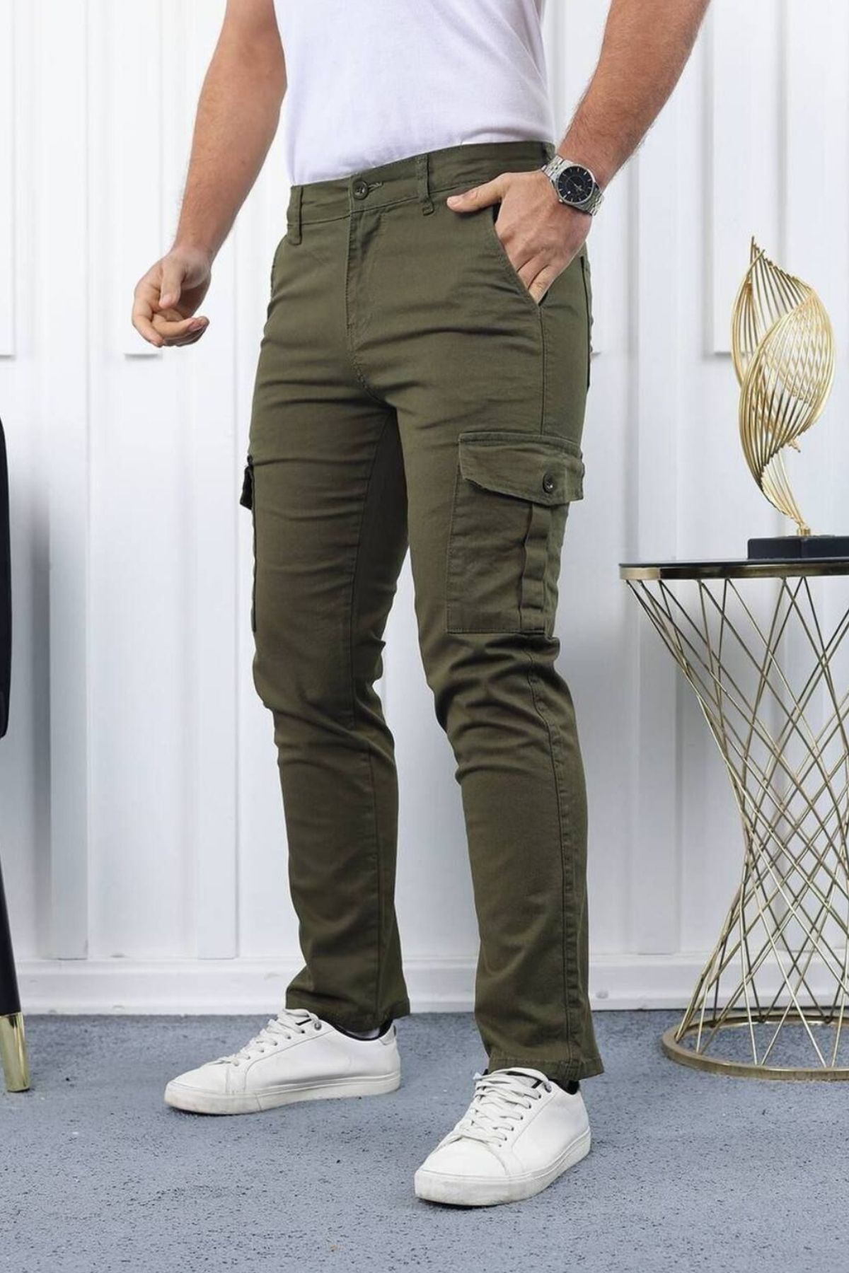 Erkek Körüklü Jogger Paça Lastiksiz Pantolon