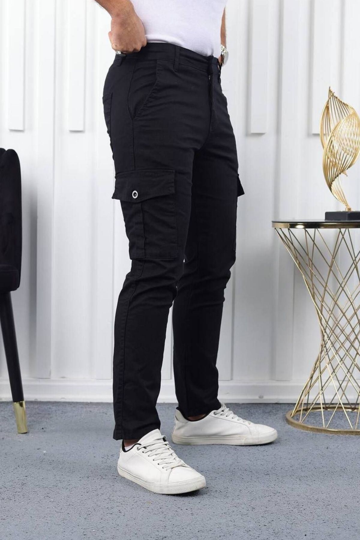 ERKEK KÖRÜKLÜ JOGGER PAÇA LASTİKSİZ PANTOLON