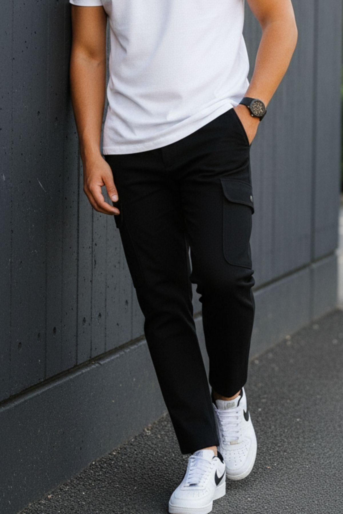 ERKEK KÖRÜKLÜ JOGGER PAÇA LASTİKSİZ PANTOLON