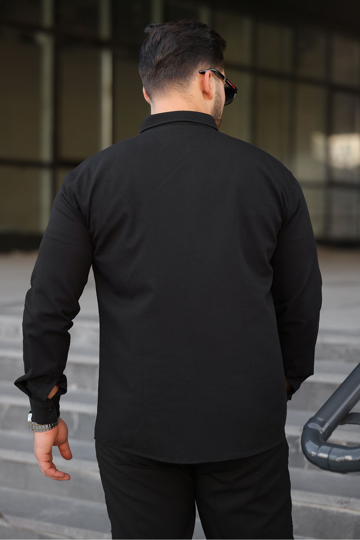 Erkek Slim Fit Çift Cepli Kot Gömlek