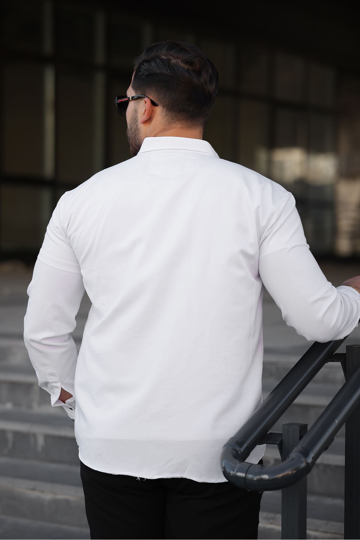 Erkek Slim Fit Çift Cepli Kot Gömlek