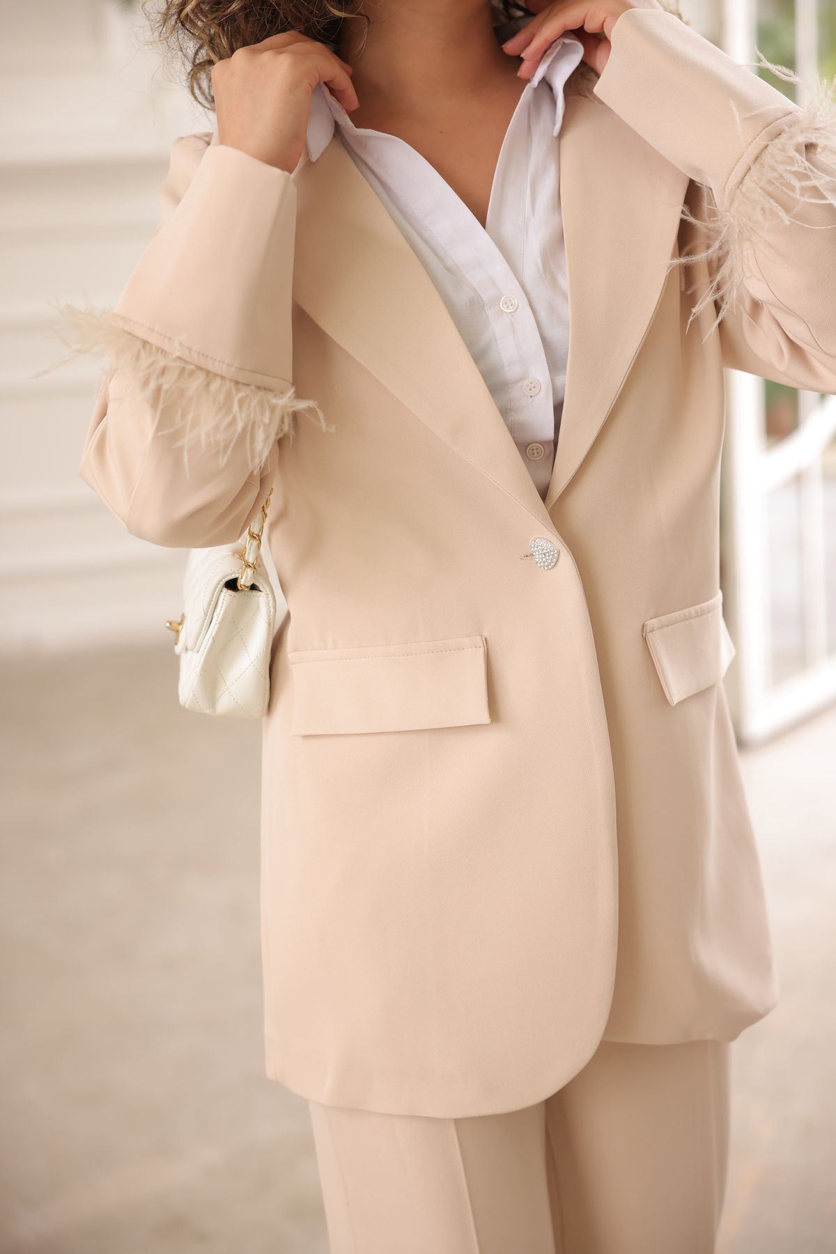 Kadın Manşet Püsküllü Ceket Pantolon Takım