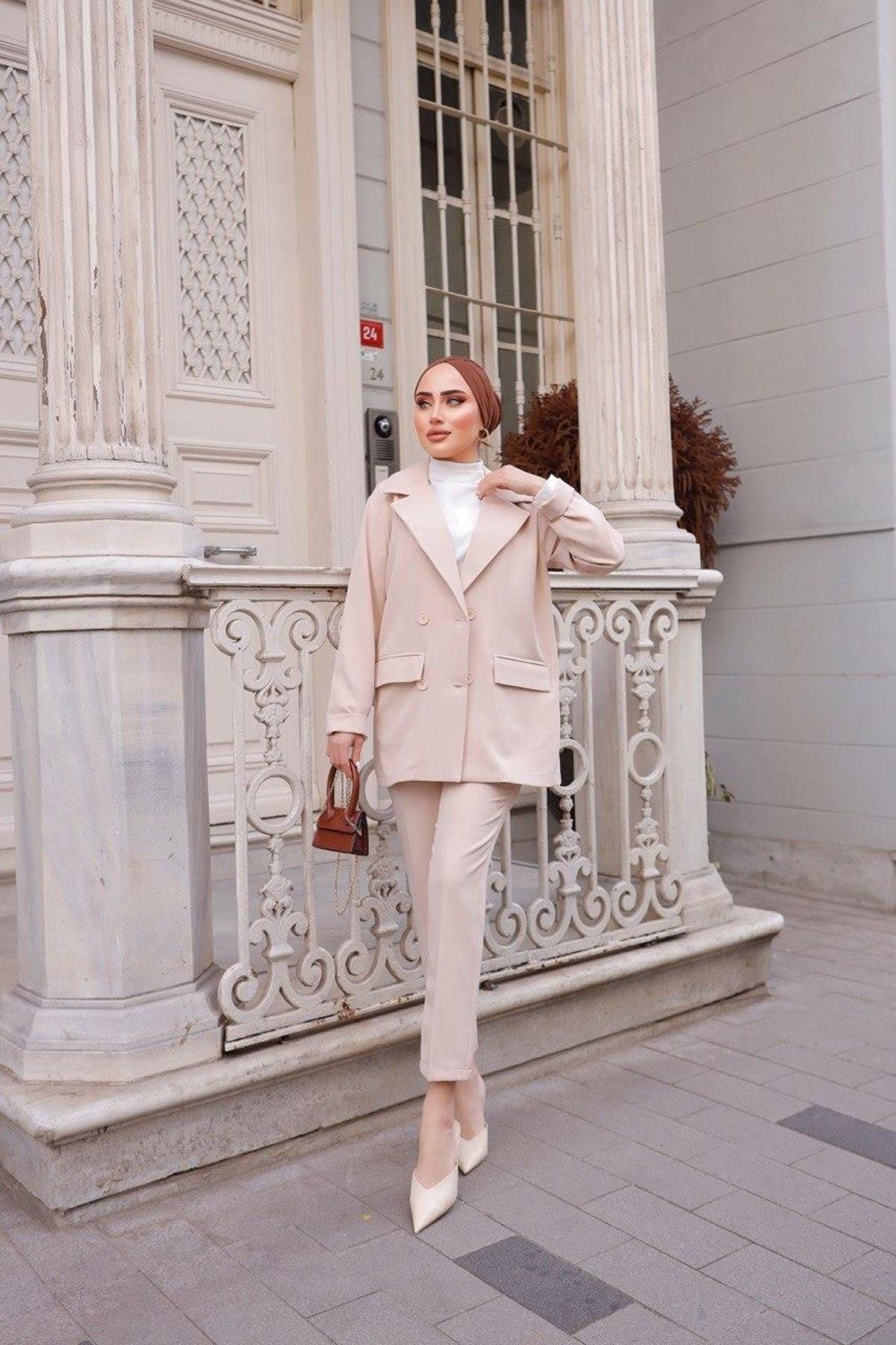 Kadın Owersize Ceket Pantolon Takım