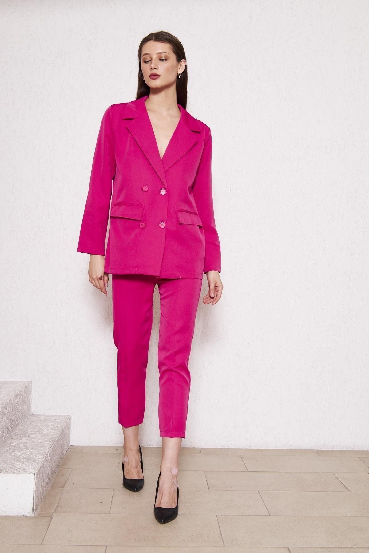 Kadın Owersize Ceket Pantolon Takım