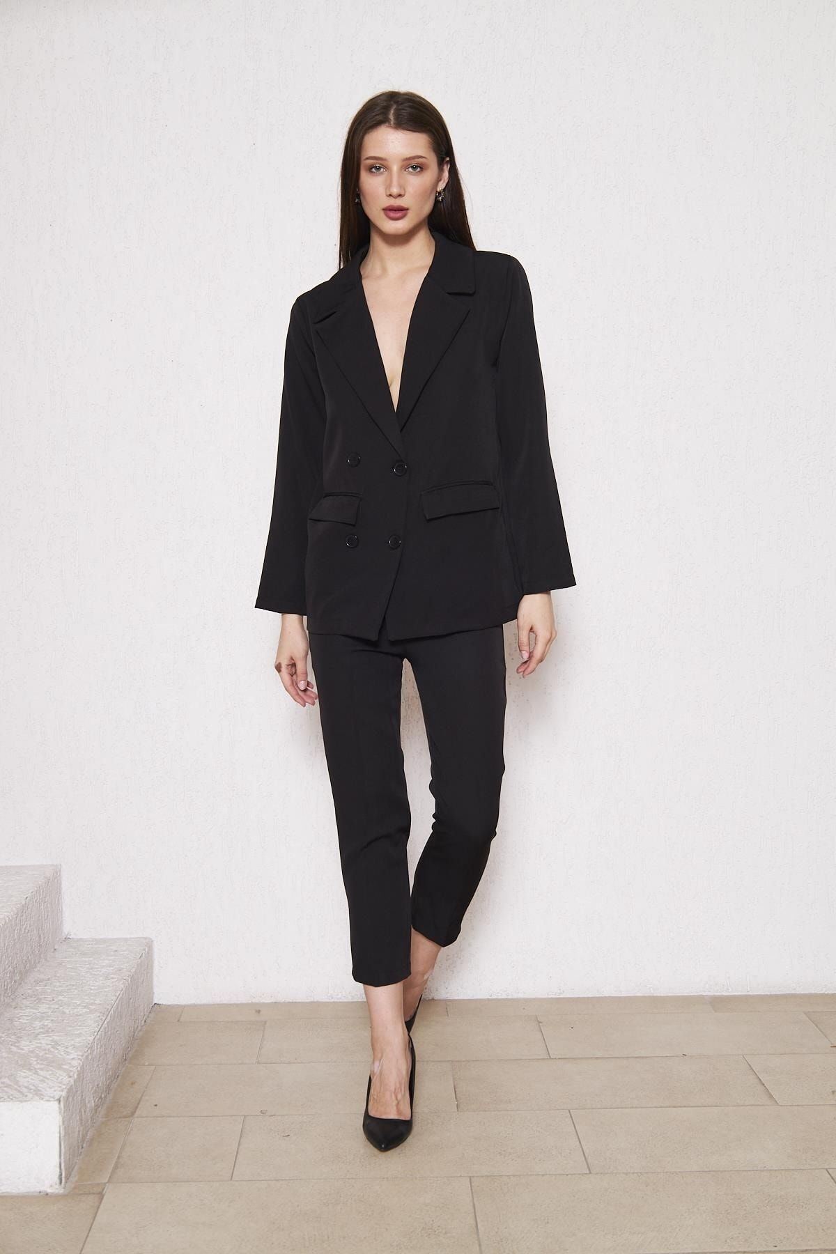 Kadın Owersize Ceket Pantolon Takım