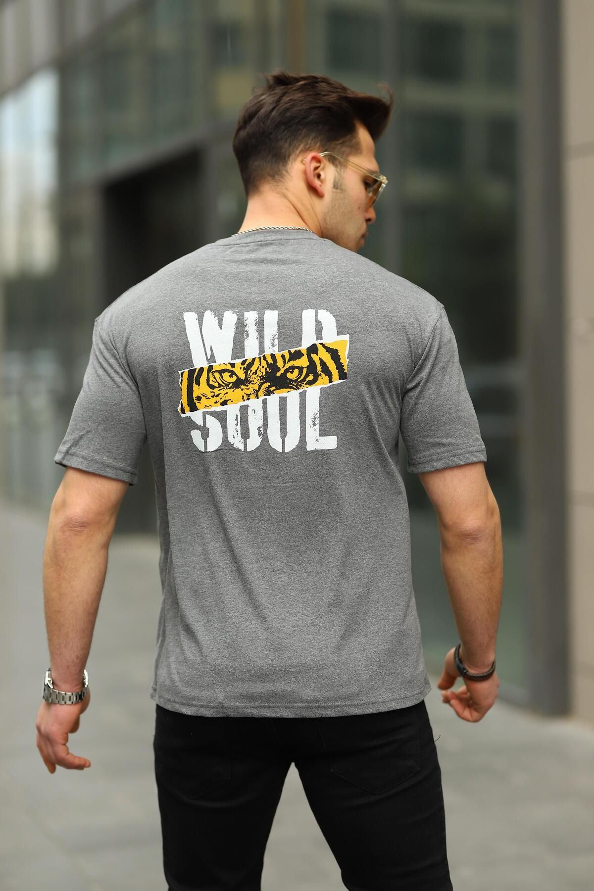Erkek Wild Soul Baskılı Oversize Tshirt