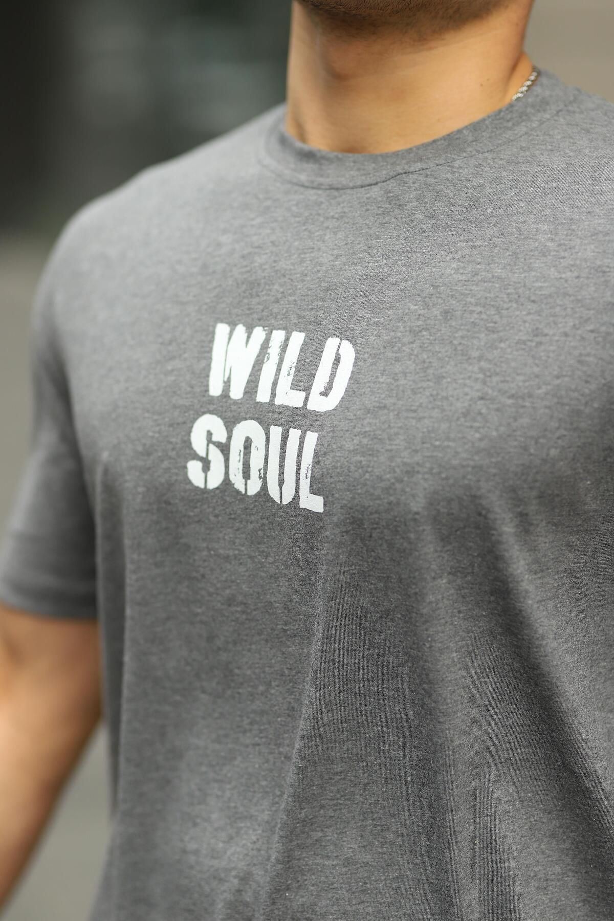 Erkek Wild Soul Baskılı Oversize Tshirt