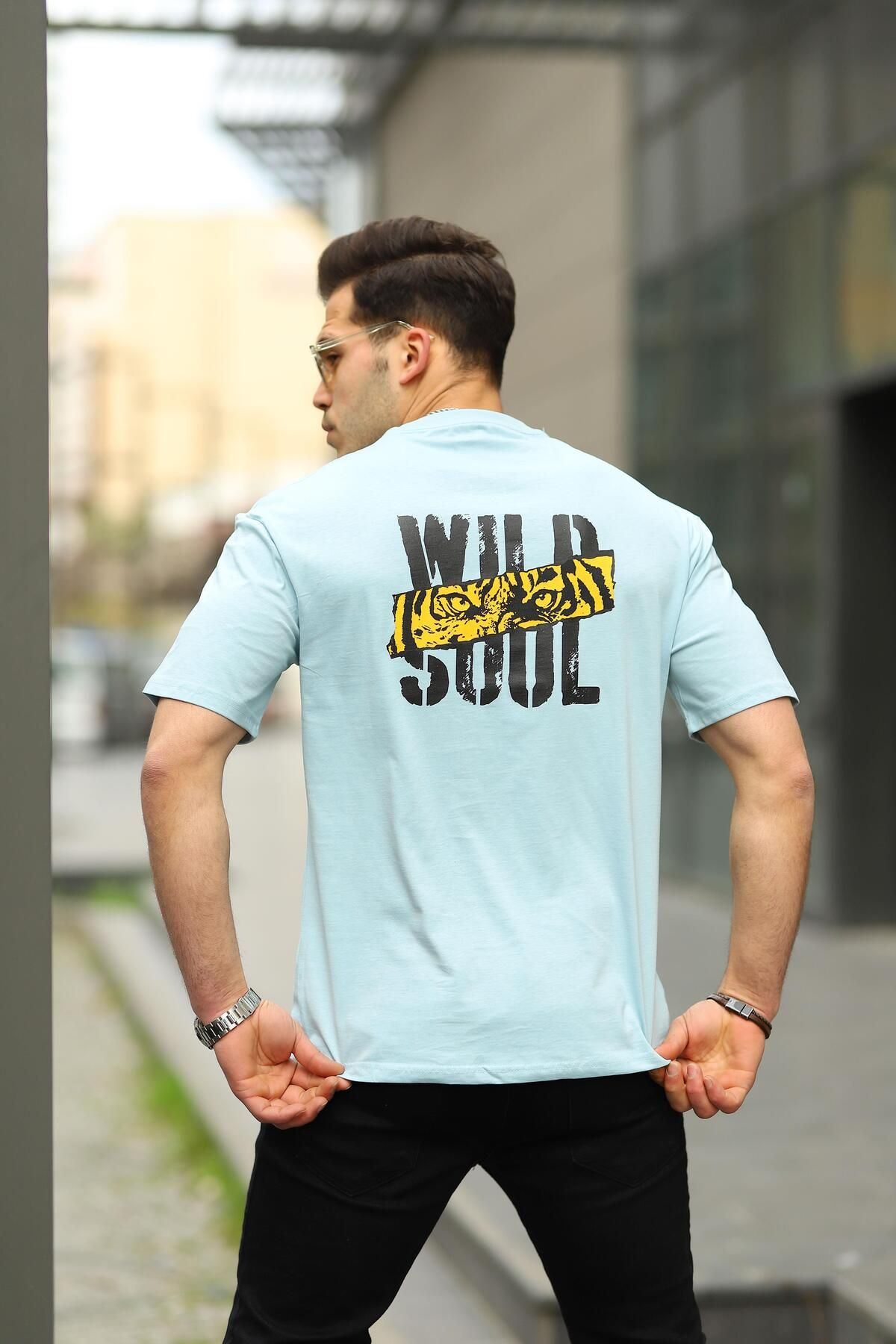 Erkek Wild Soul Baskılı Oversize Tshirt