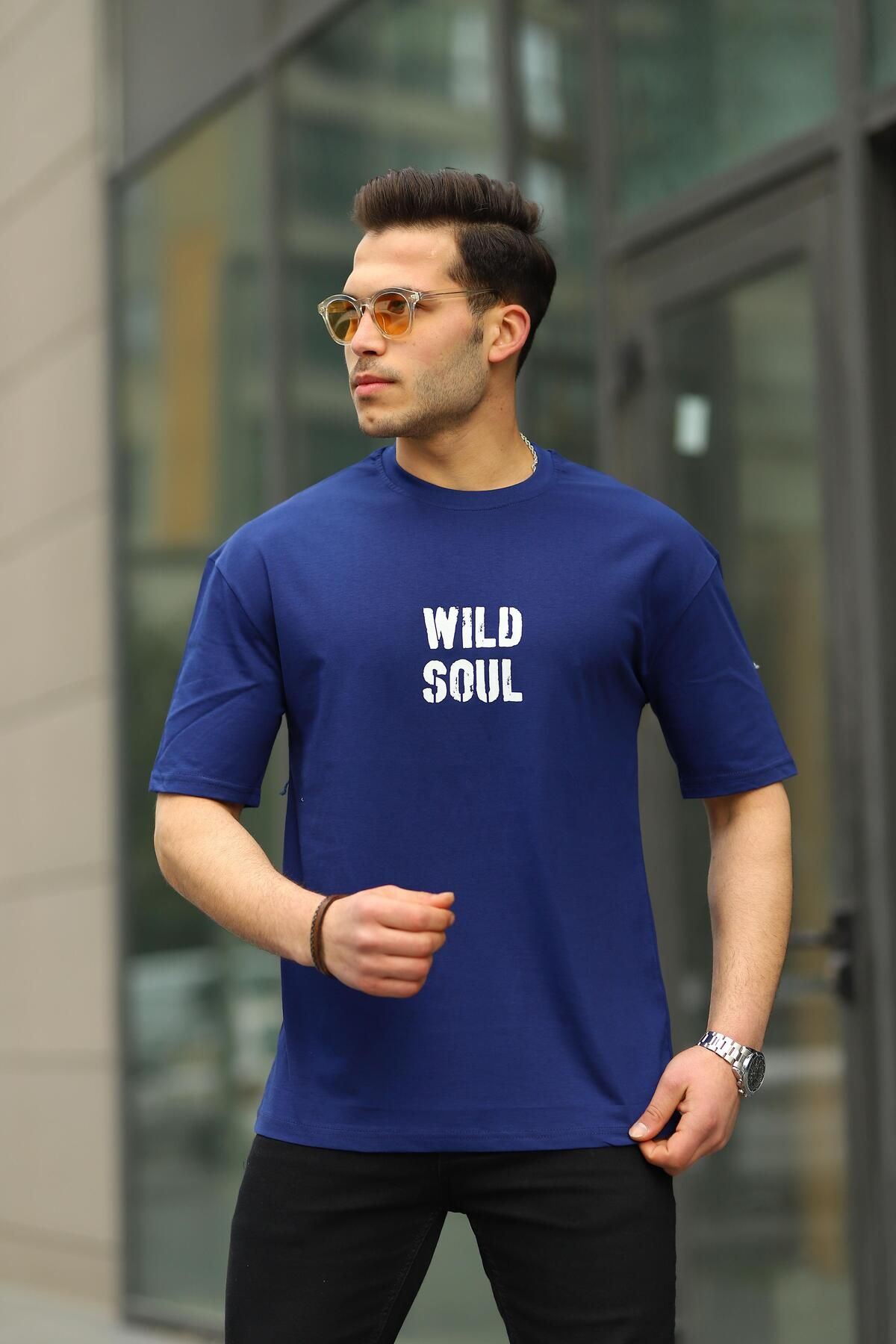 Erkek Wild Soul Baskılı Oversize Tshirt