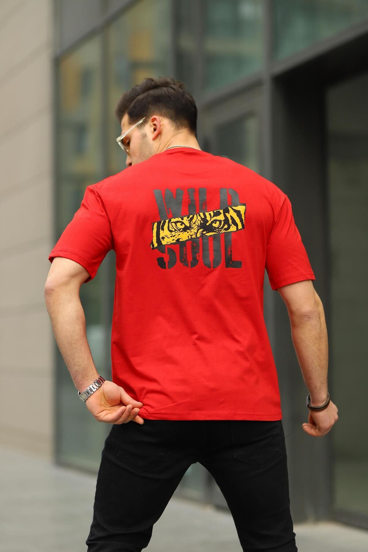 Erkek Wild Soul Baskılı Oversize Tshirt