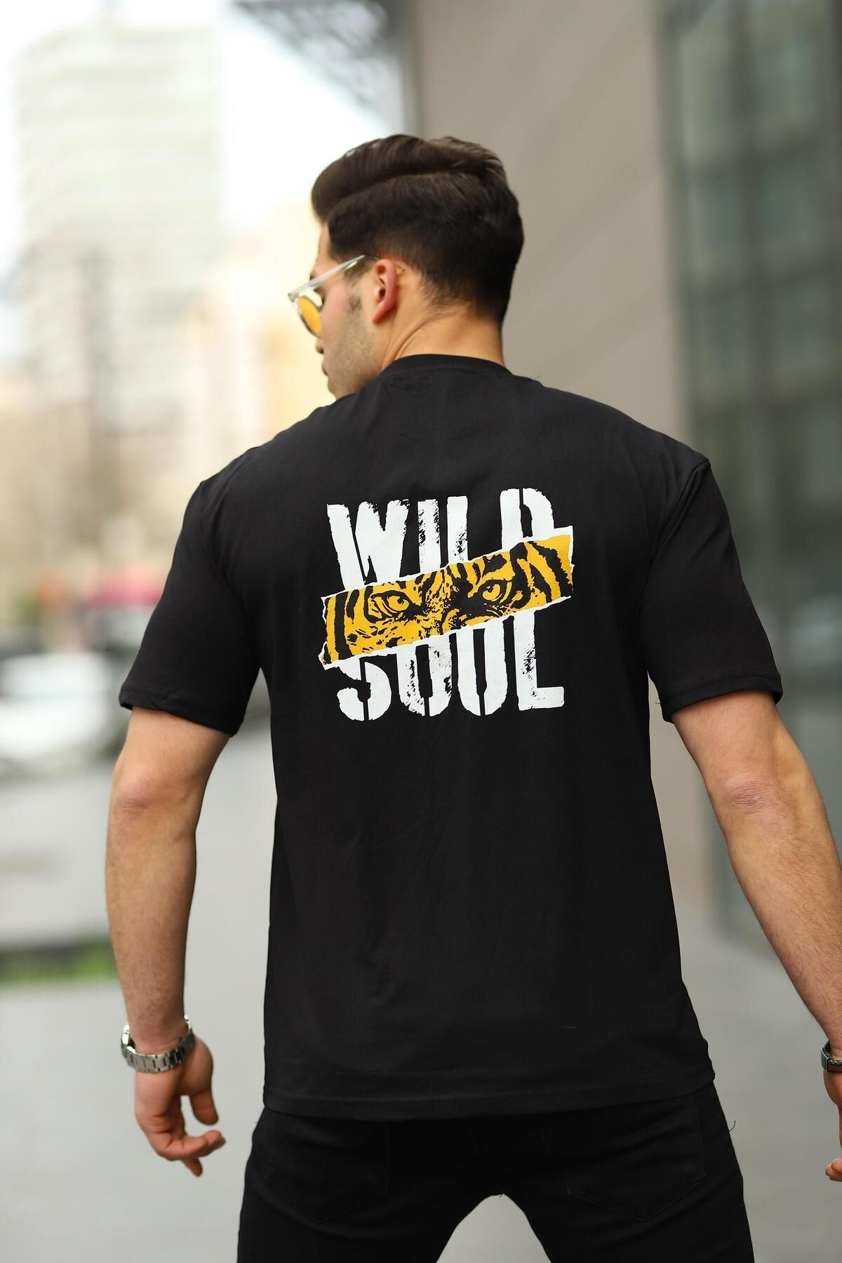 Erkek Wild Soul Baskılı Oversize Tshirt