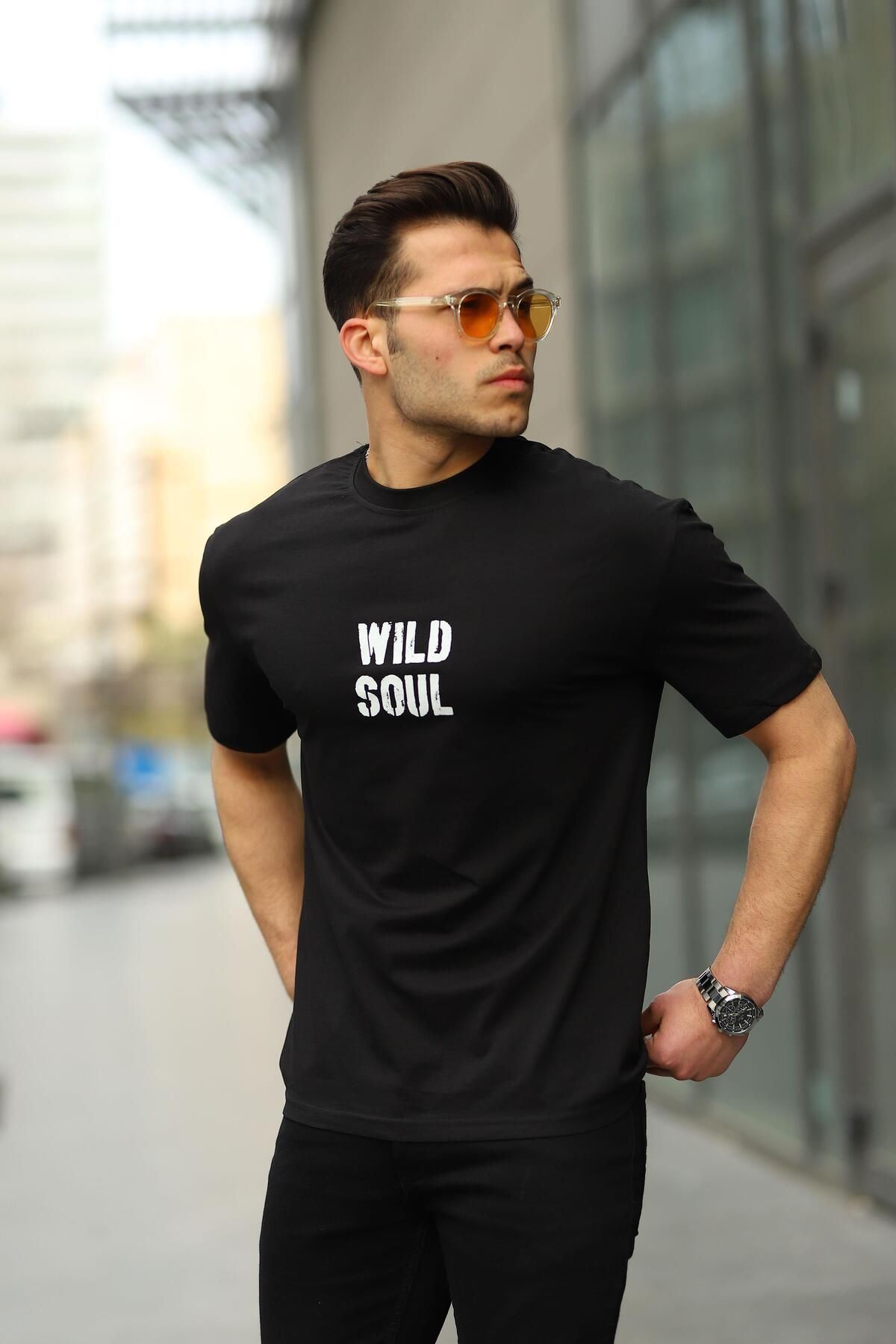 Erkek Wild Soul Baskılı Oversize Tshirt