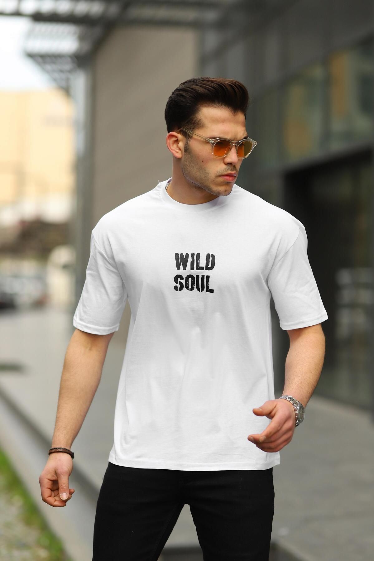 Erkek Wild Soul Baskılı Oversize Tshirt
