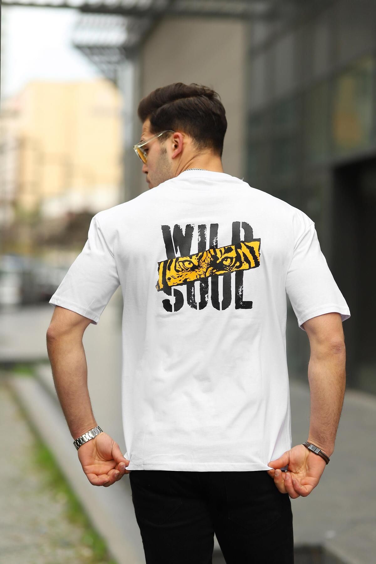 Erkek Wild Soul Baskılı Oversize Tshirt