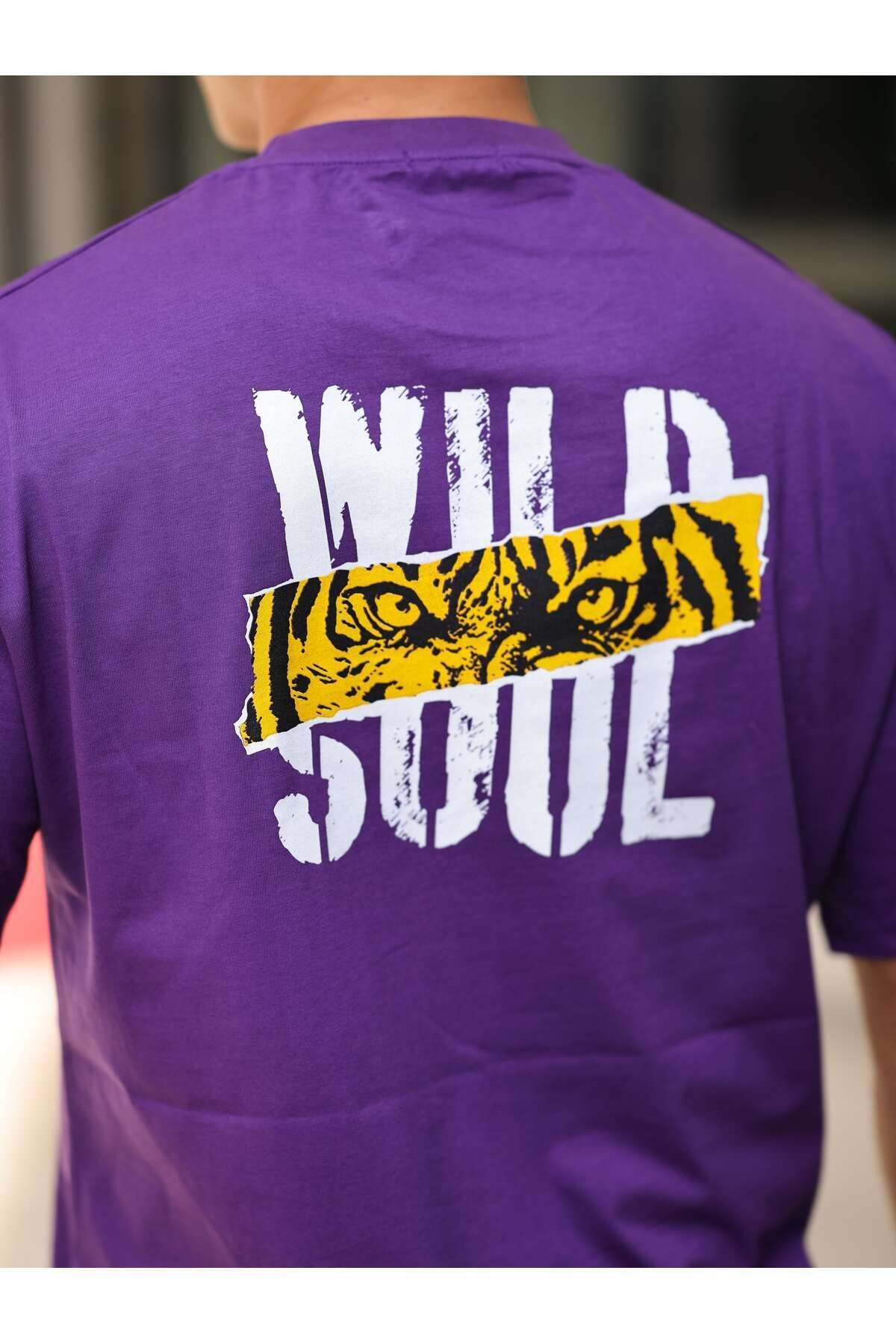 Erkek Wild Soul Baskılı Oversize Tshirt