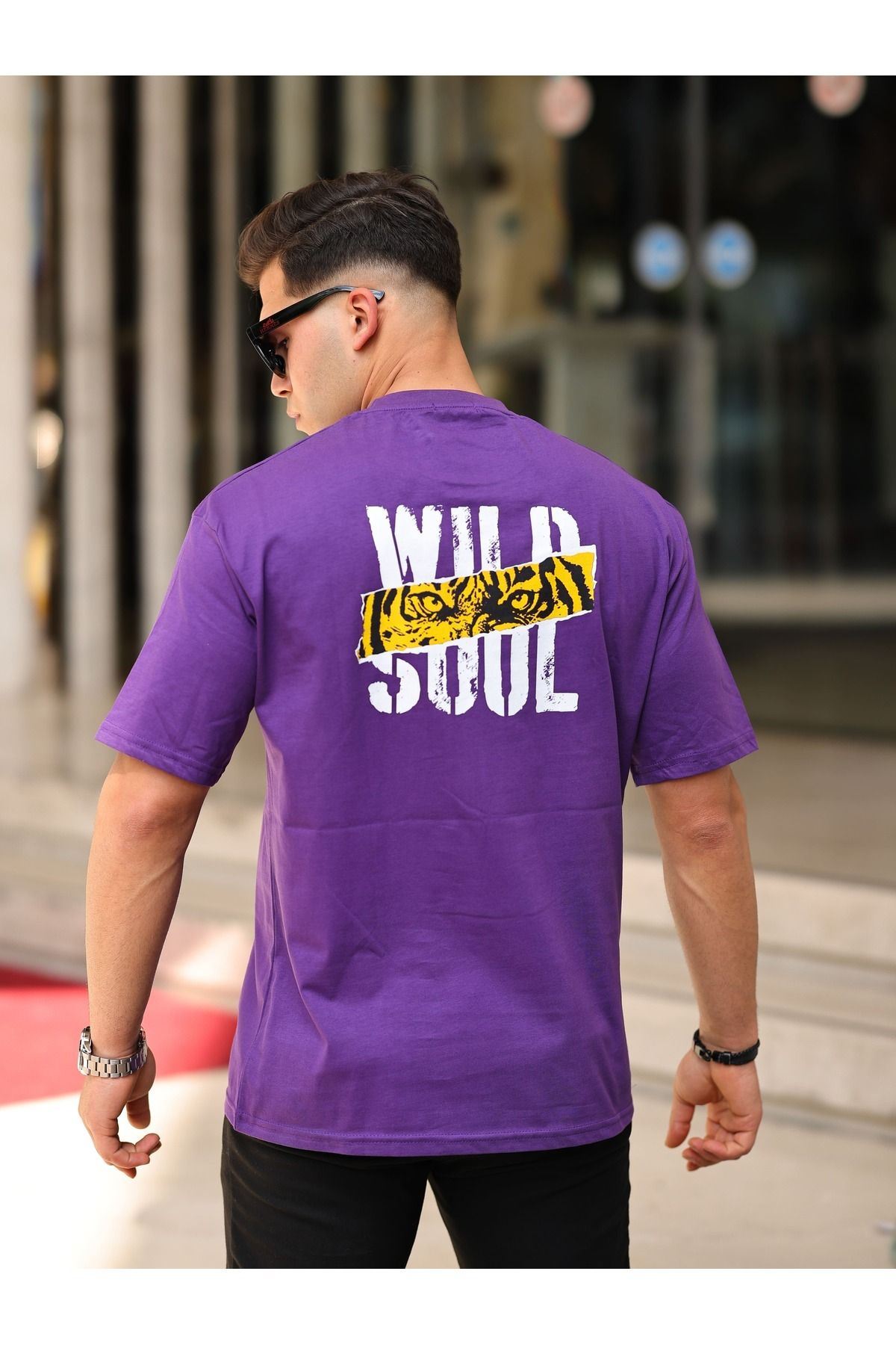 Erkek Wild Soul Baskılı Oversize Tshirt