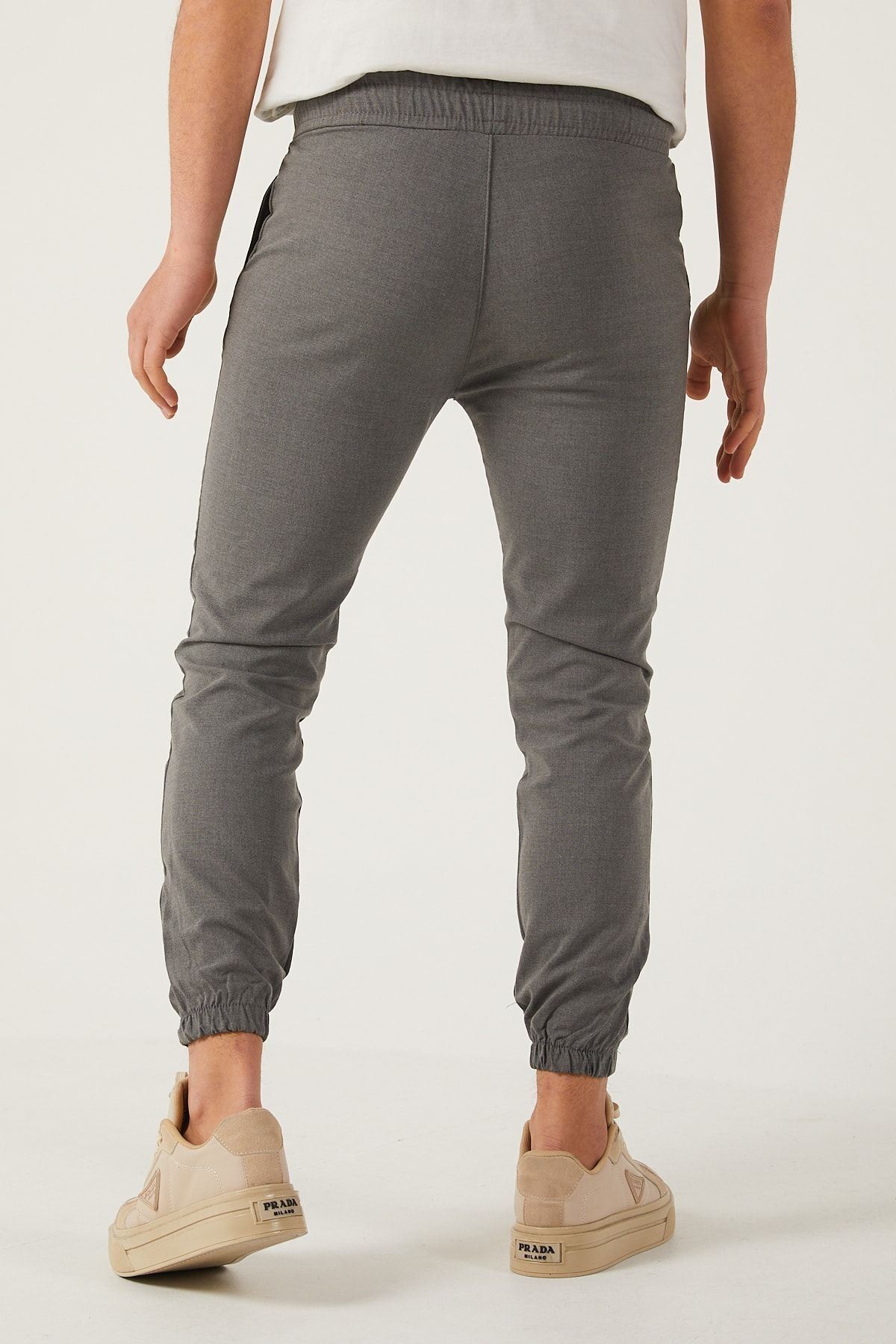 Erkek Dar Kalıp Lastikli Paça Jogger Pantolon