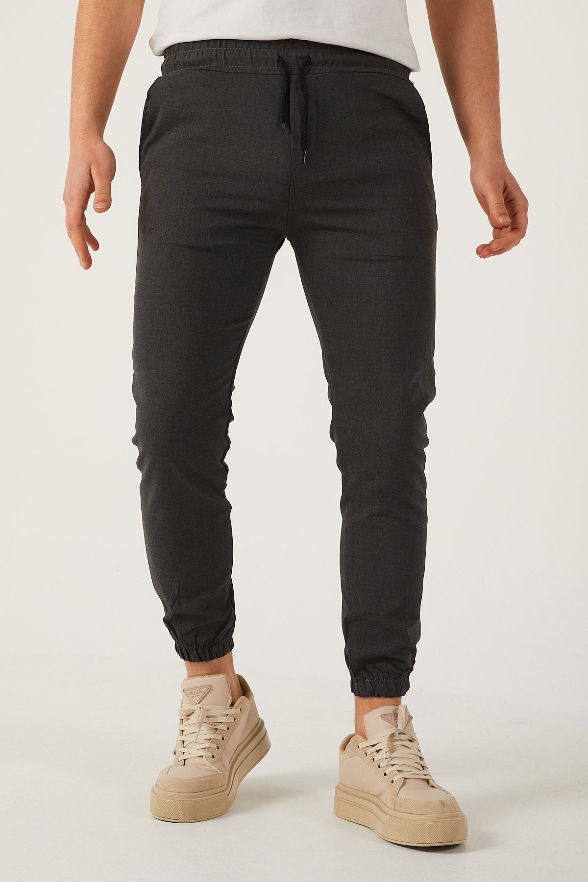 Erkek Dar Kalıp Lastikli Paça Jogger Pantolon