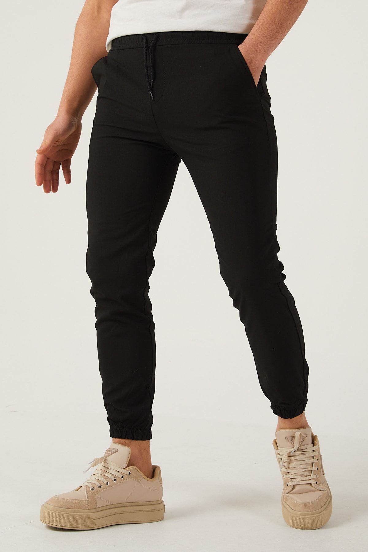 Erkek Dar Kalıp Lastikli Paça Jogger Pantolon
