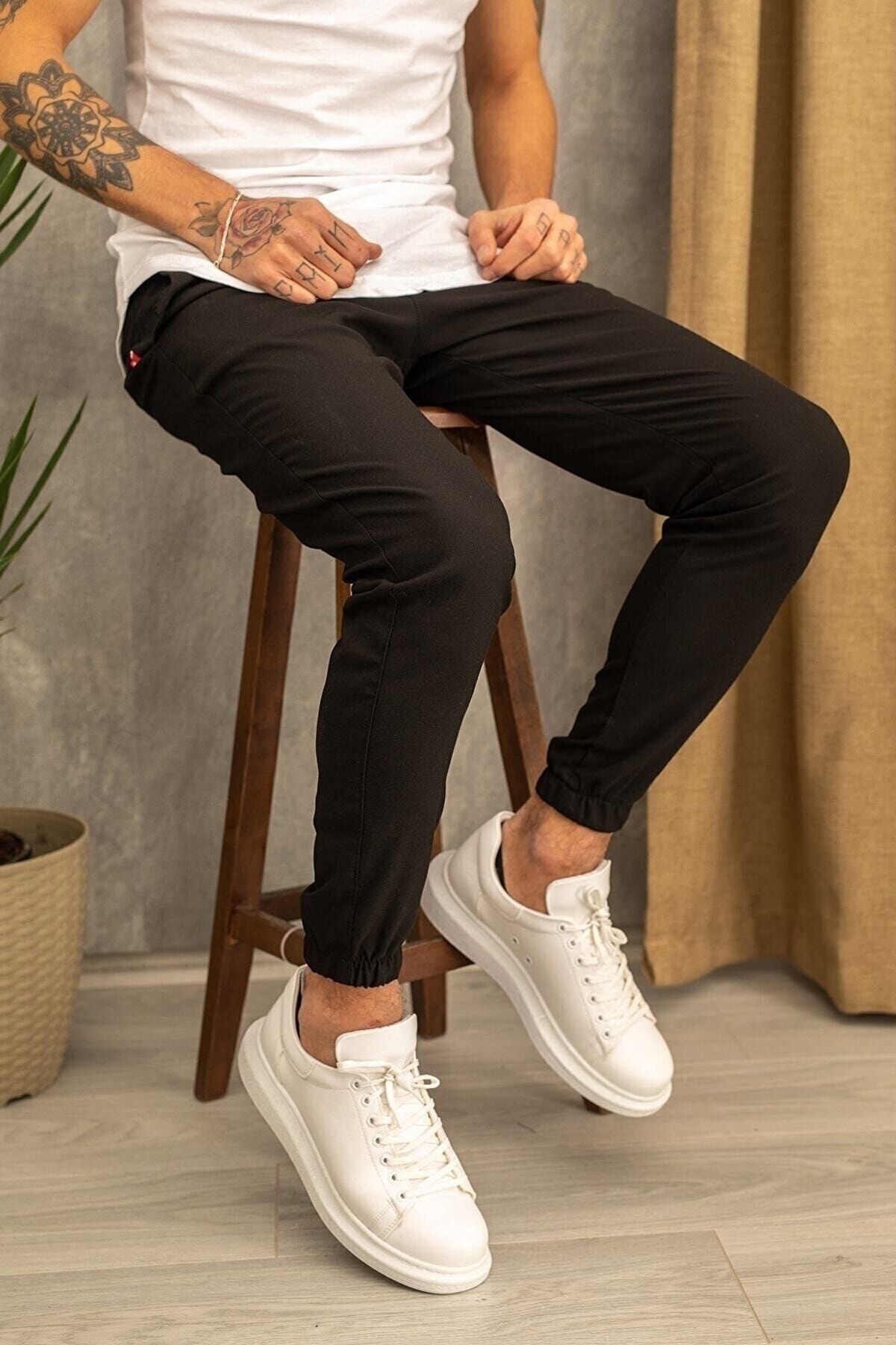 Erkek Dar Kalıp Lastikli Paça Jogger Pantolon