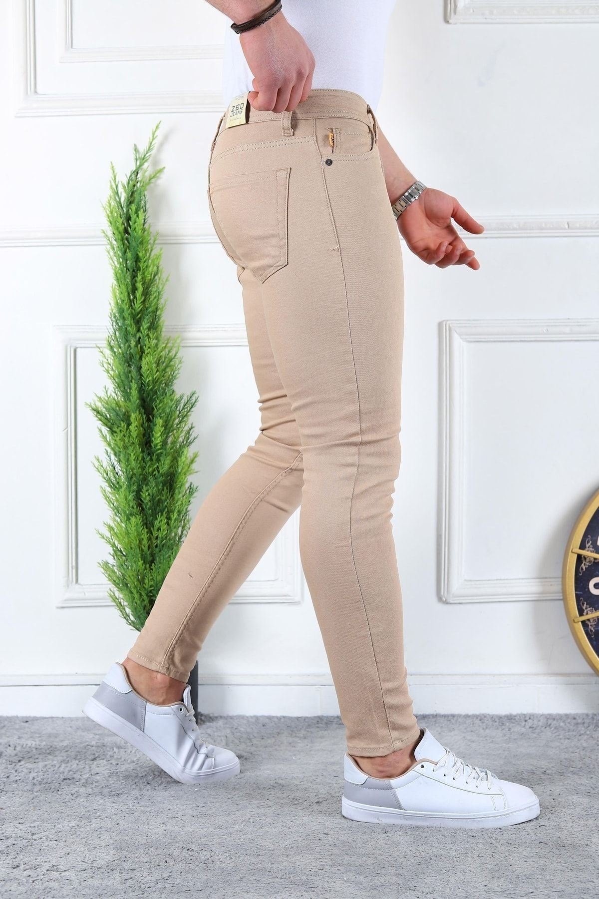 Erkek Slim Fit Likralı Denim Kot Pantolon Jean