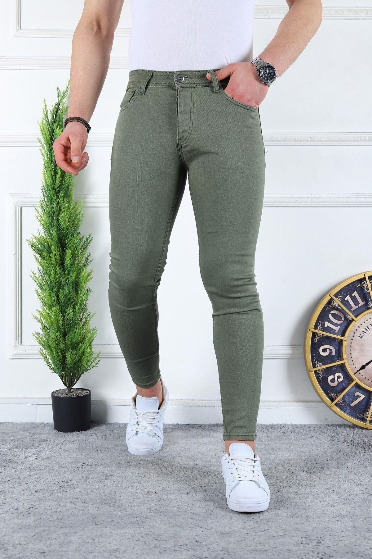 Erkek Slim Fit Likralı Denim Kot Pantolon Jean