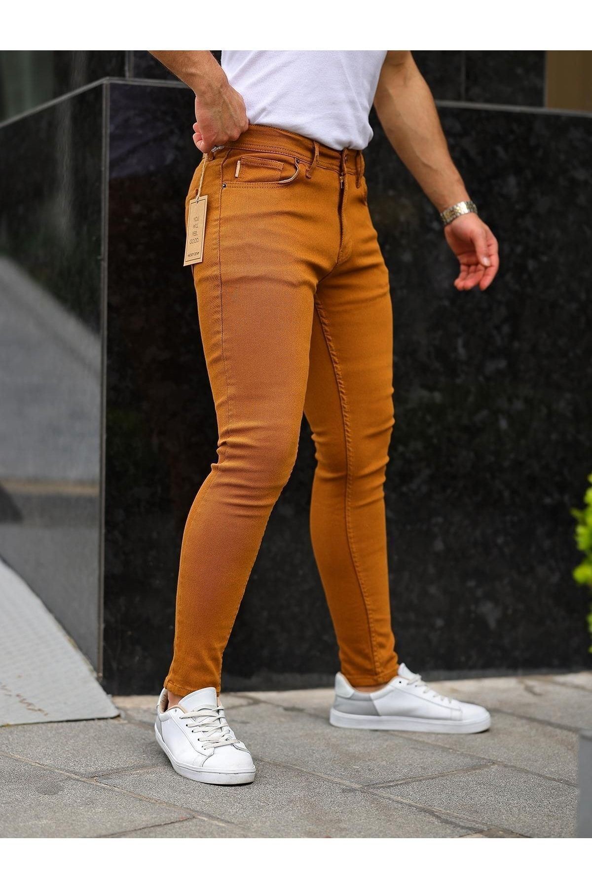 Erkek Slim Fit Likralı Denim Kot Pantolon Jean