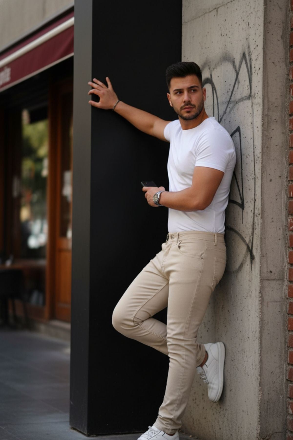 Erkek Yüksel Bel Bol Kesim Boru Paça Kot Pantolon Regular Fit Jean