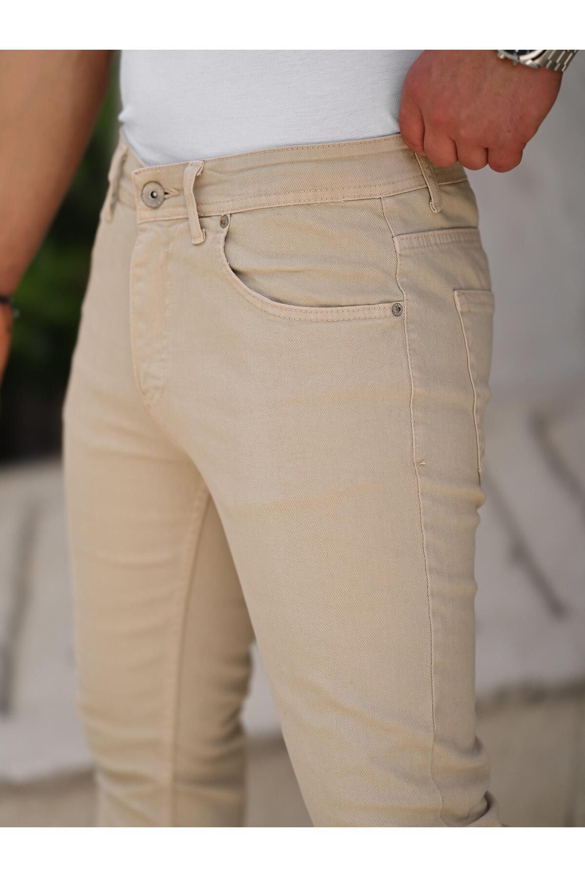 Erkek Yüksel Bel Bol Kesim Boru Paça Kot Pantolon Regular Fit Jean