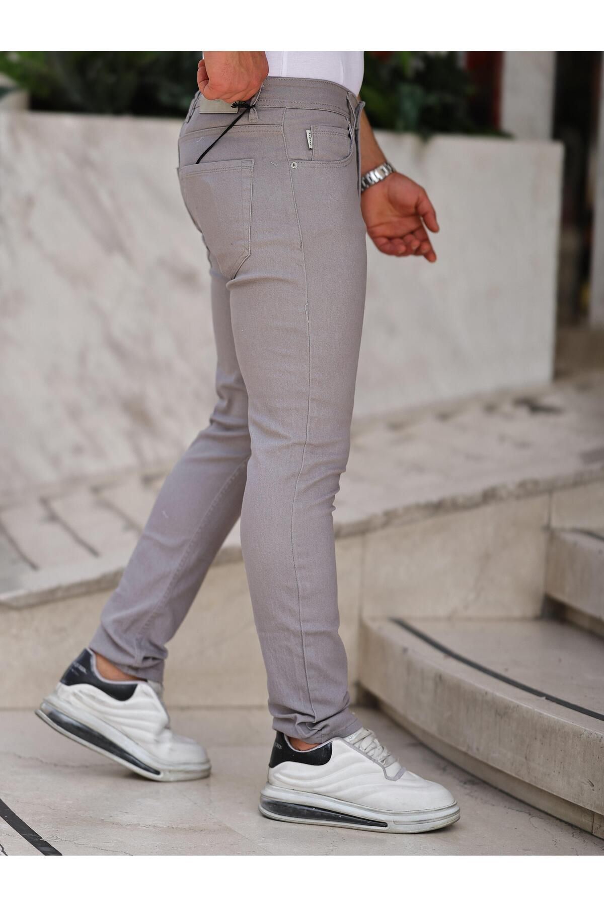 Erkek Yüksel Bel Bol Kesim Boru Paça Kot Pantolon Regular Fit Jean