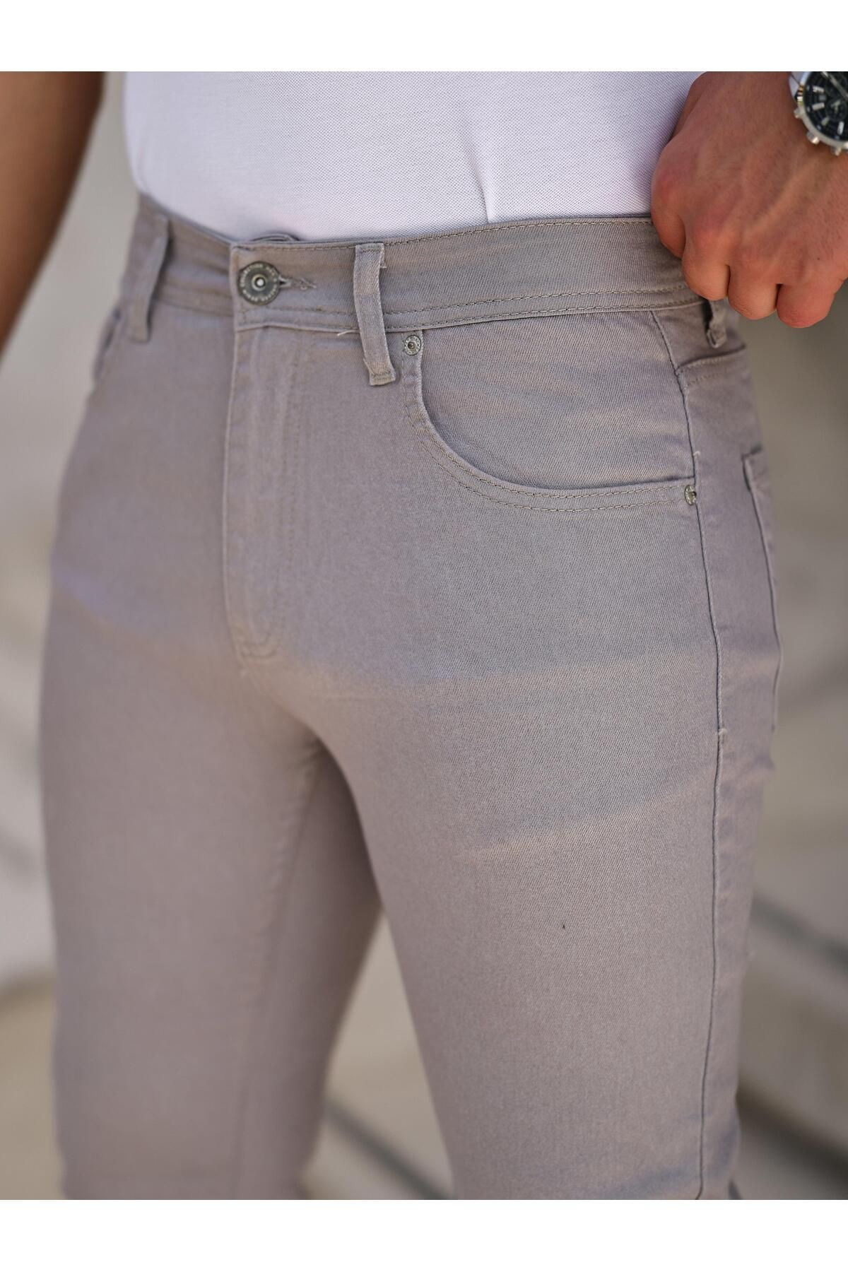 Erkek Yüksel Bel Bol Kesim Boru Paça Kot Pantolon Regular Fit Jean