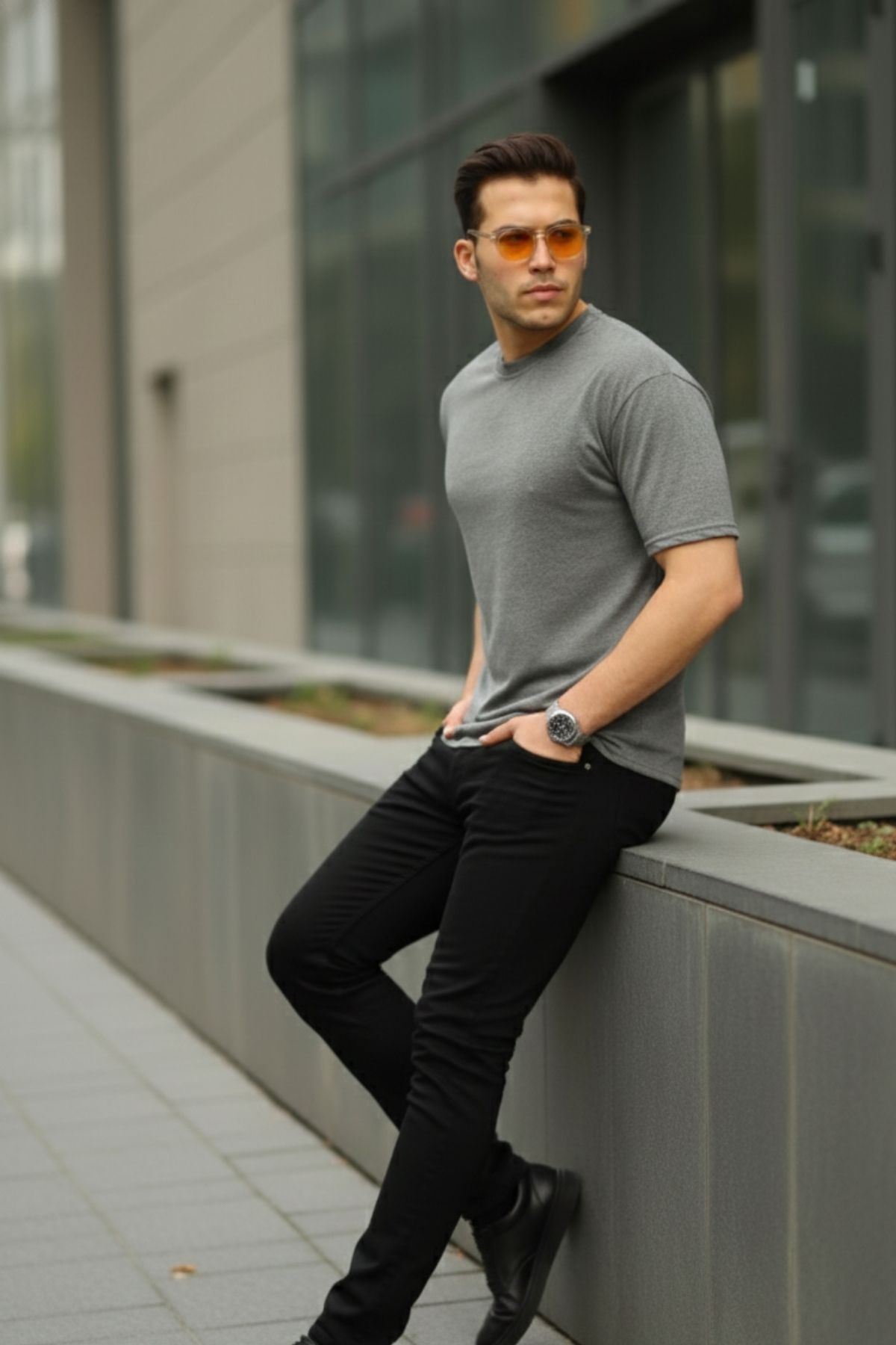 Erkek Oversize Baskısız Tişört