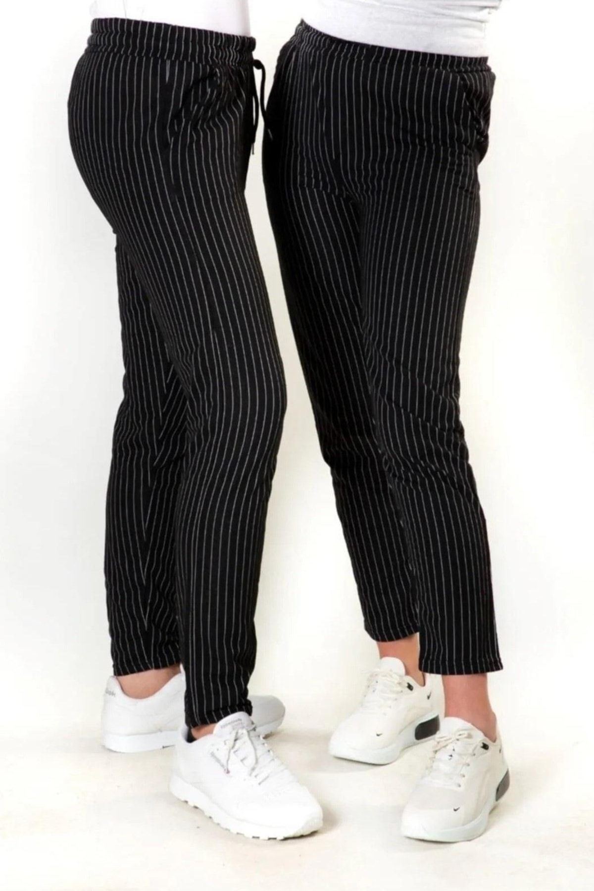 Unisex Slim Fit Çizgili Jogger - Çizgili Jogger