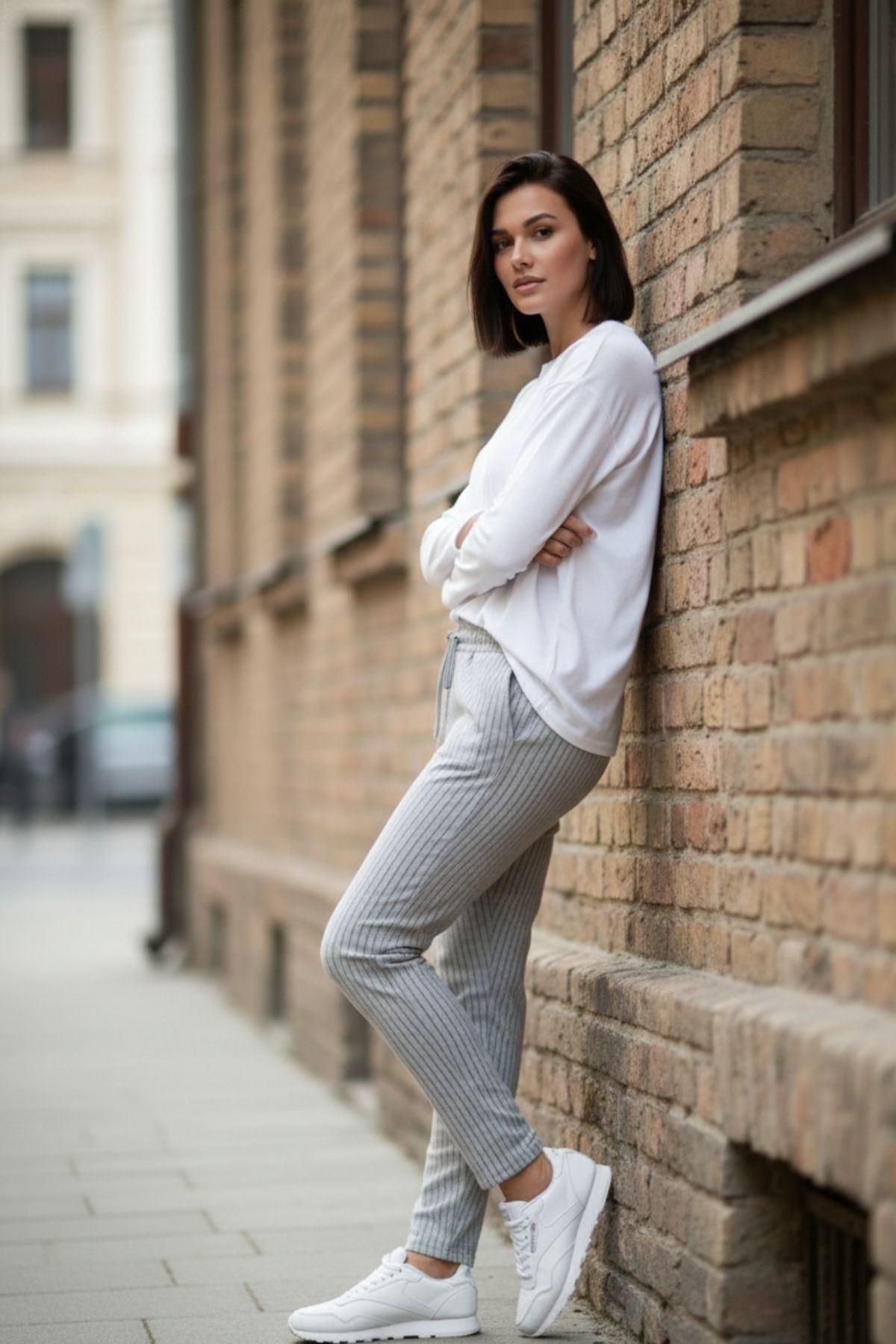 Unisex Slim Fit Çizgili Jogger - Çizgili Jogger