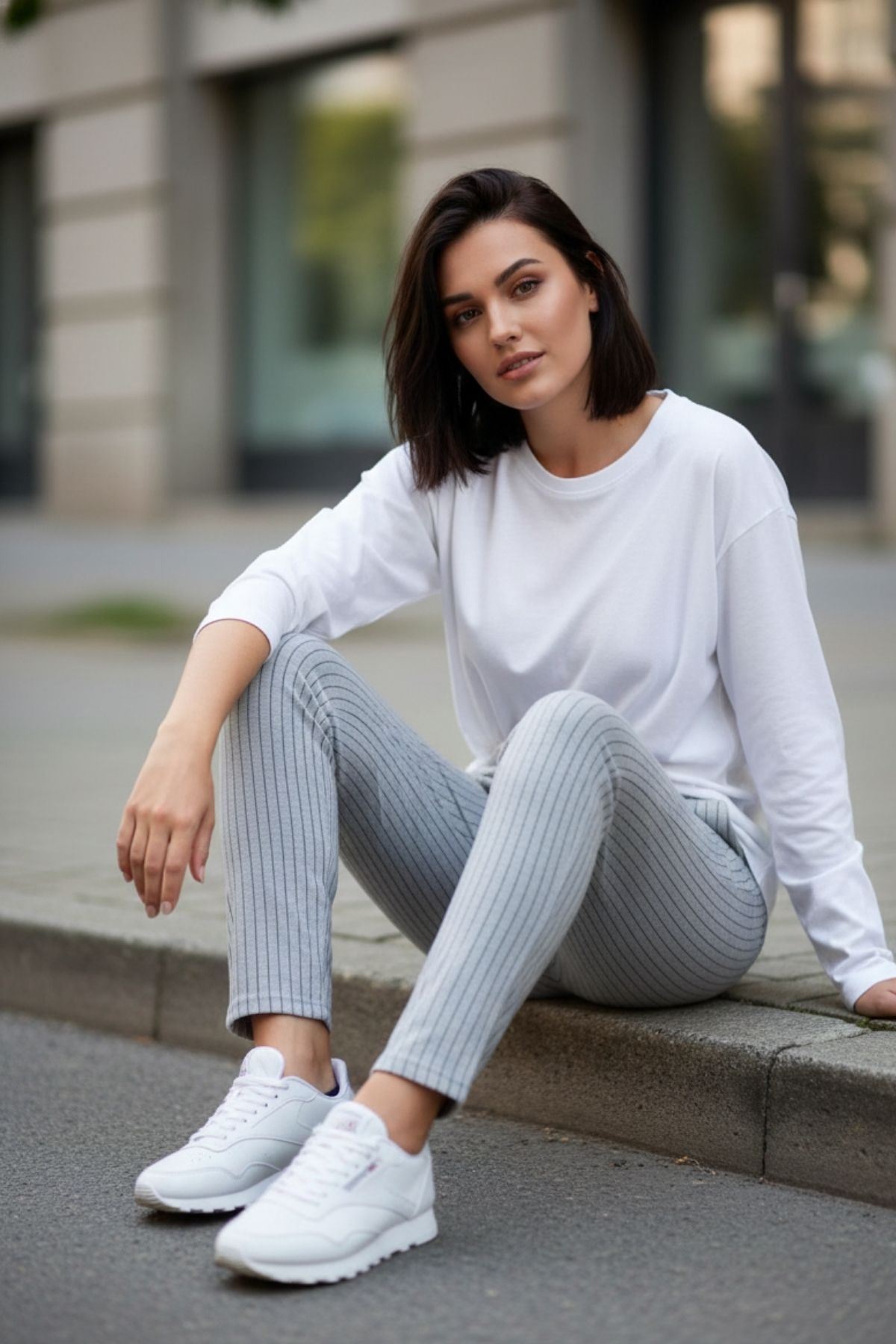 Unisex Slim Fit Çizgili Jogger - Çizgili Jogger